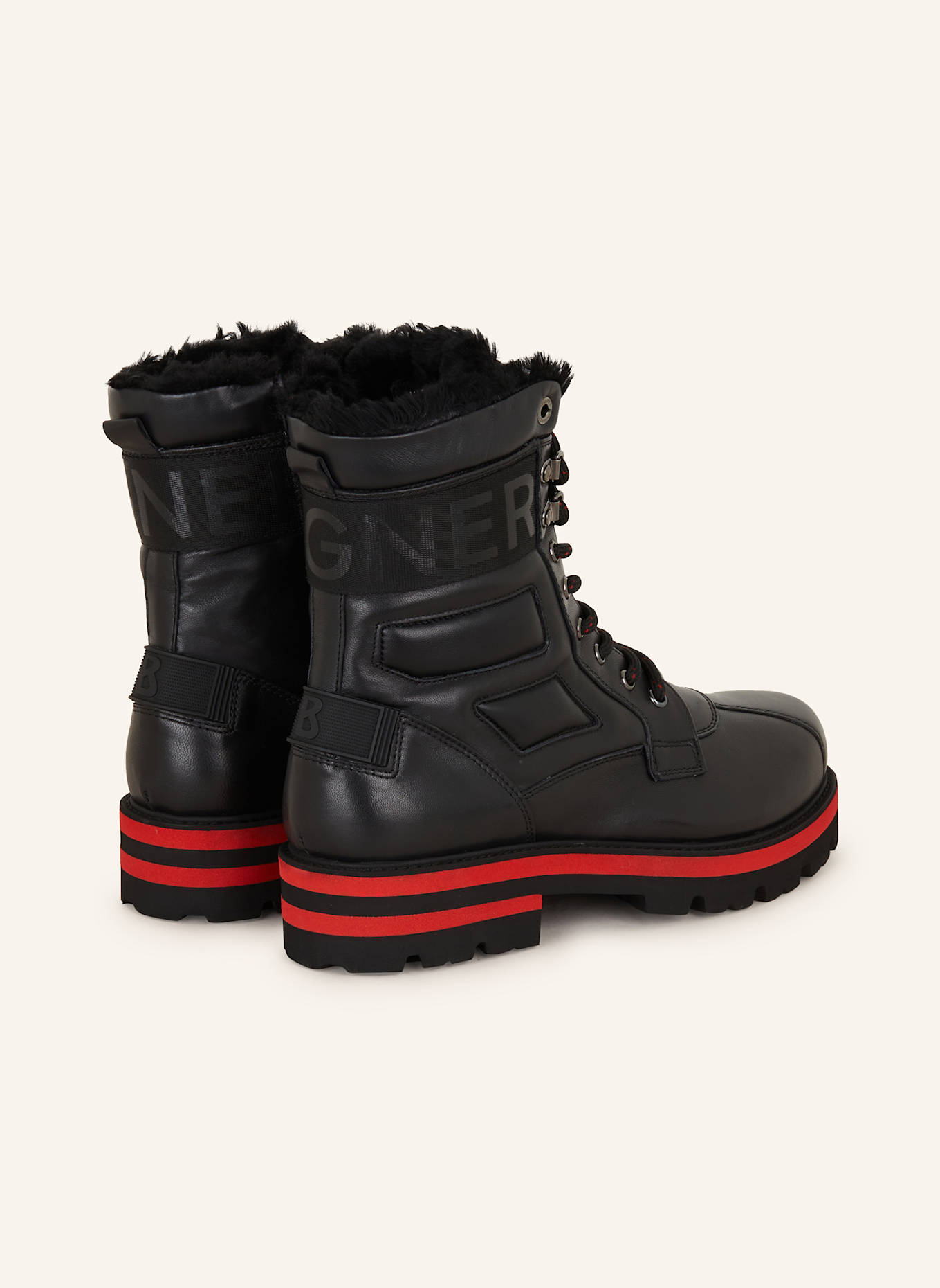 BOGNER Lace-up boots COURCHEVEL: BLACK / RED