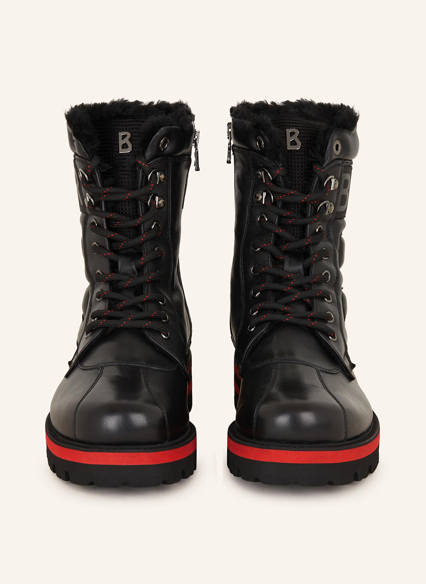 BOGNER Lace-up boots COURCHEVEL: BLACK / RED