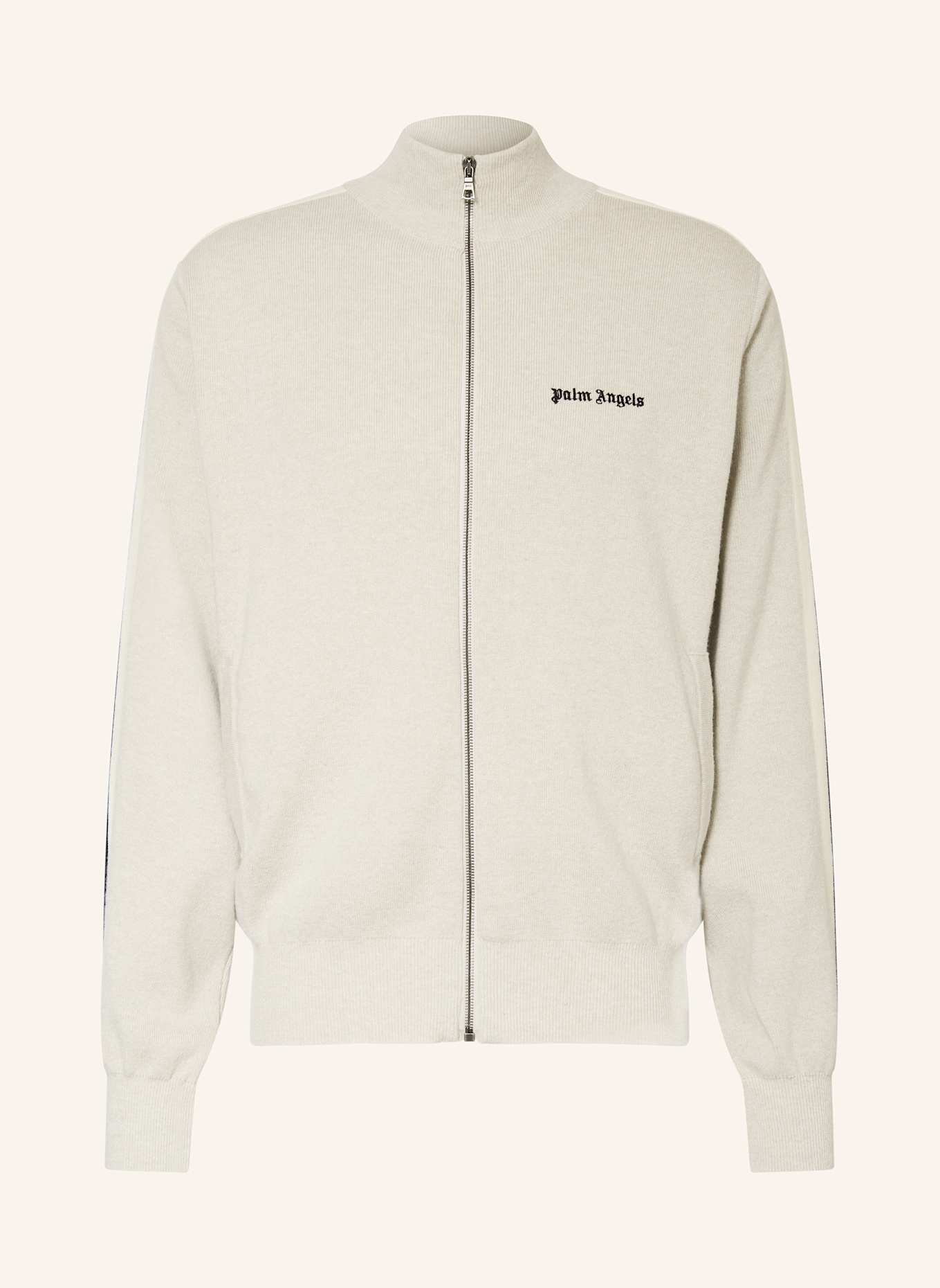 Palm Angels Kurtka z dzianiny z lampasami: KREMOWY / ECRU / CZARNY