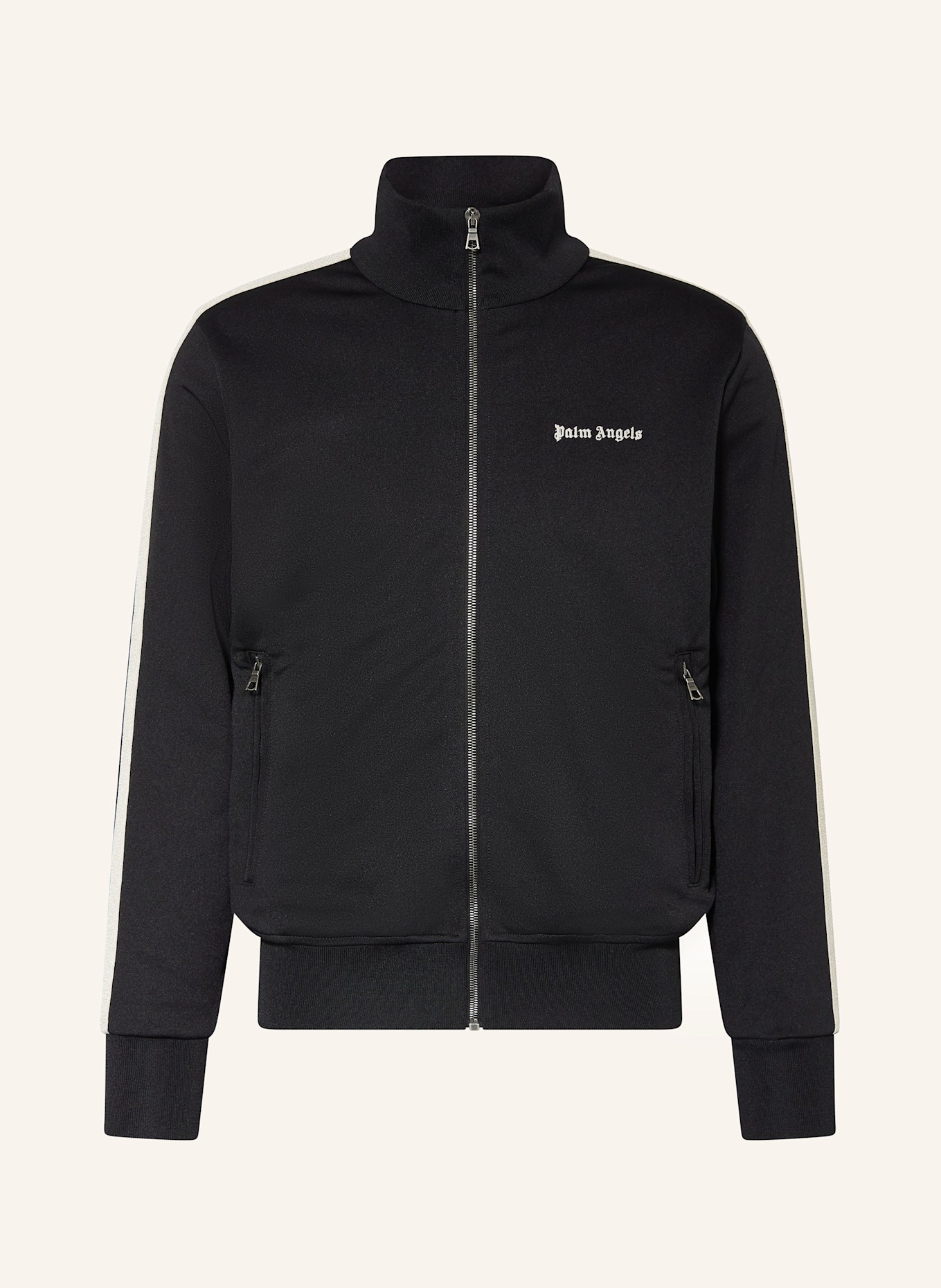 Palm Angels Sweatjacke mit Galonstreifen in schwarz creme