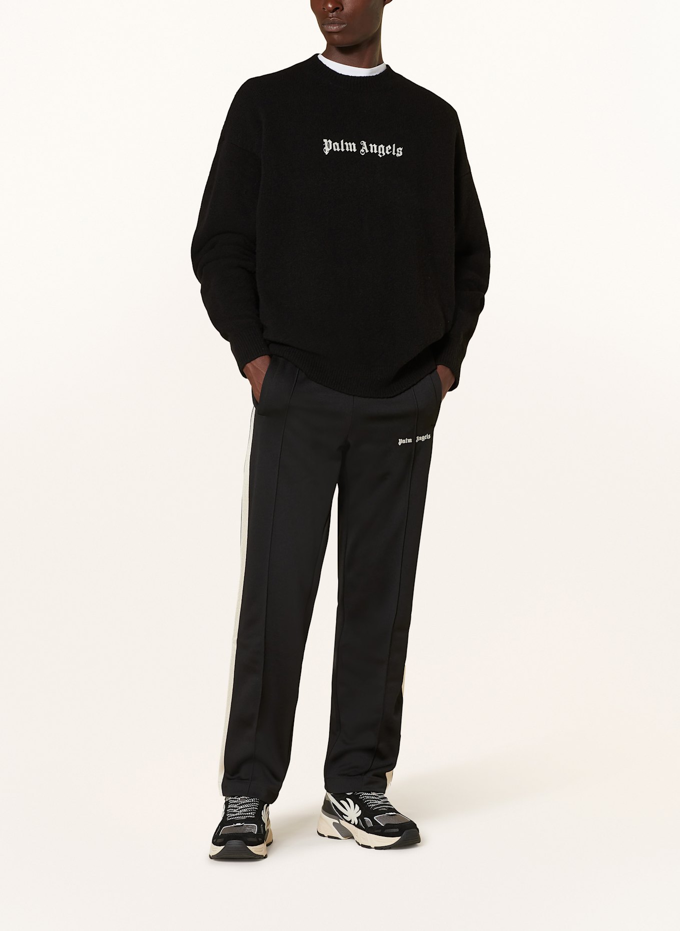 Palm Angels Track pants with tuxedo stripes, Color: BLACK/ CREAM (Image 2)