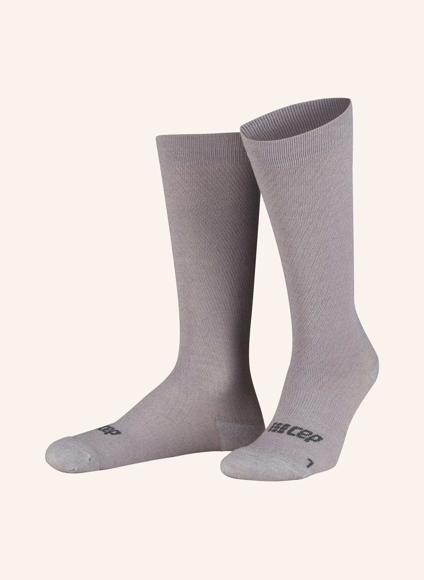 cep Socken FLIGHT COMPRESSION mit Merinowolle: 180 LIGHT GREY