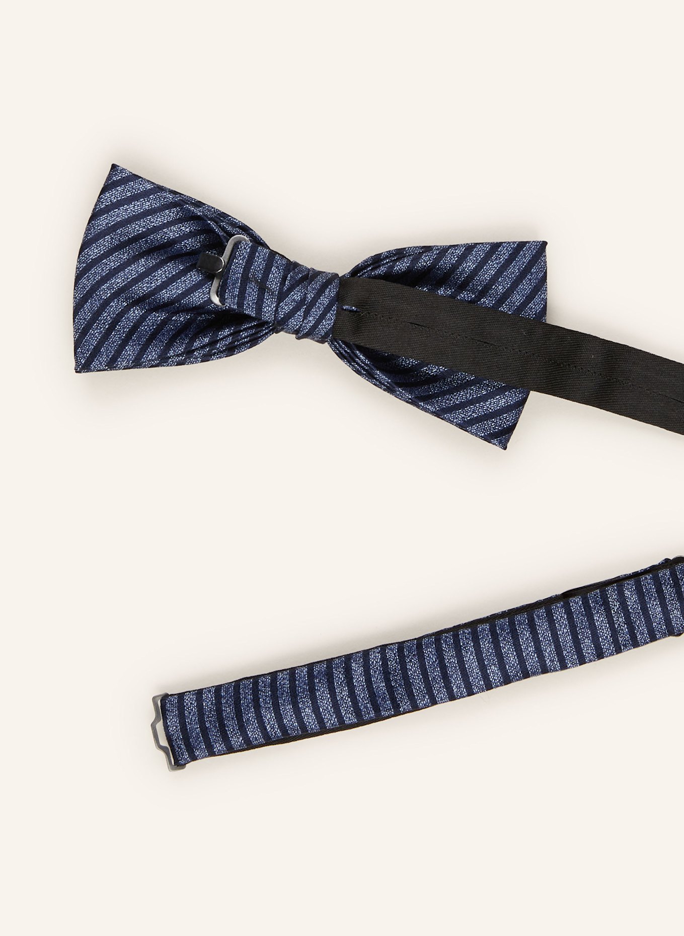 MONTI Set: Fliege und Einstecktuch aus Seide: DUNKELBLAU