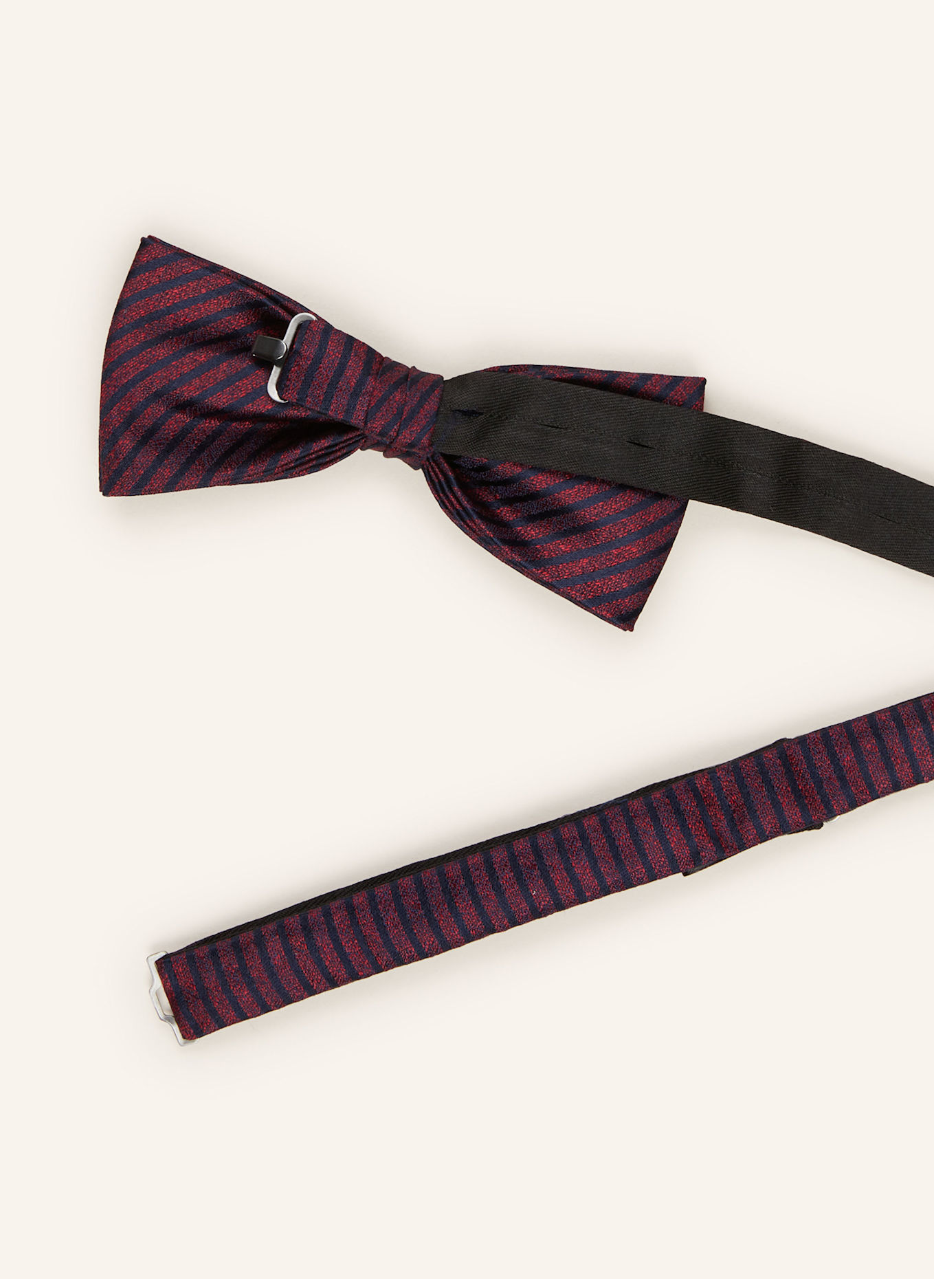 MONTI Set: Silk bow tie and pocket square: DARK RED / BLACK