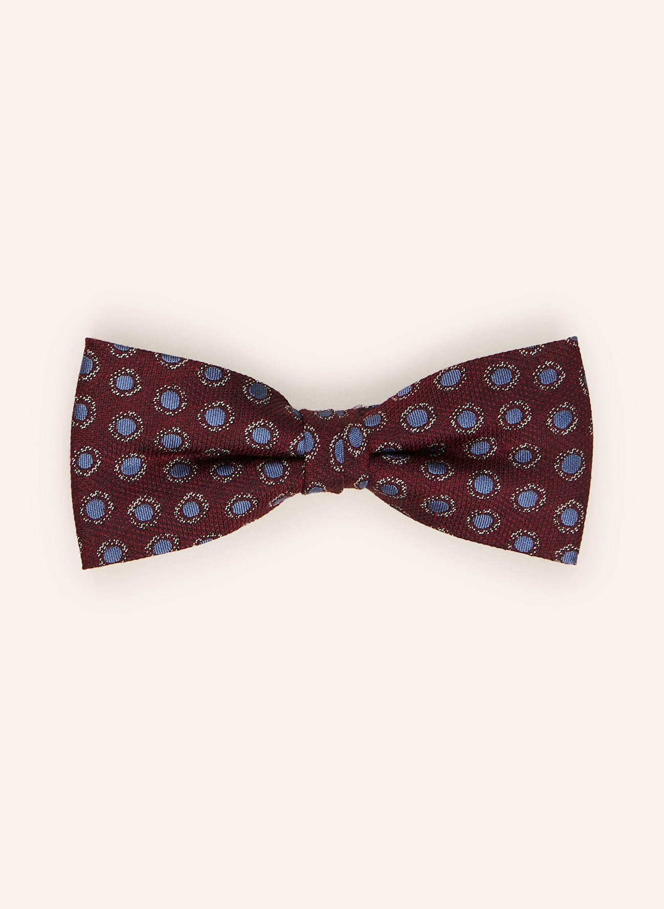 MONTI Ensemble : nœud papillon et pochette en soie: ROUGE FONCÉ / BLEU / BLEU CLAIR