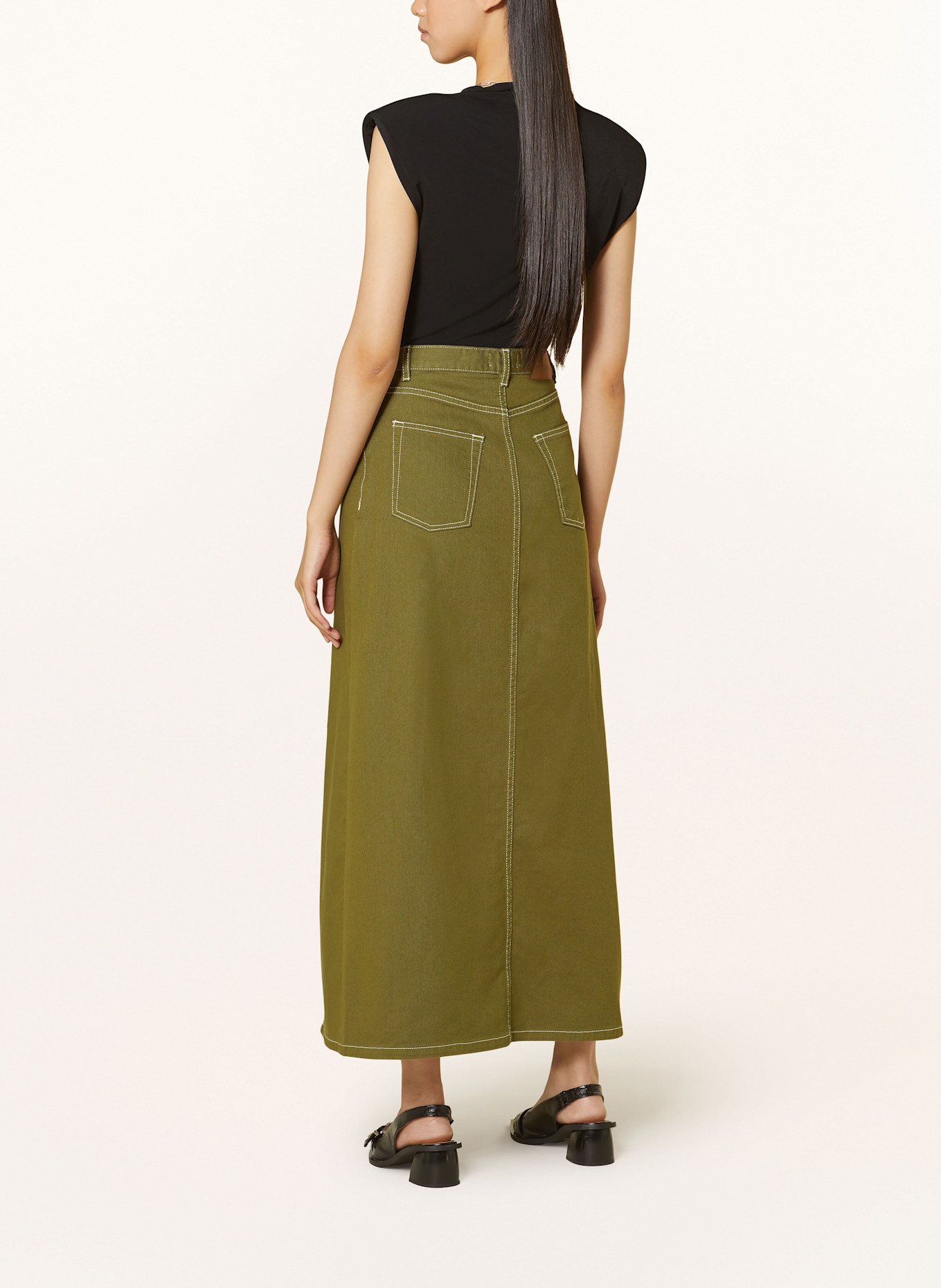 BAUM UND PFERDGARTEN Spódnica jeansowa SIGGE: OLIWKOWY