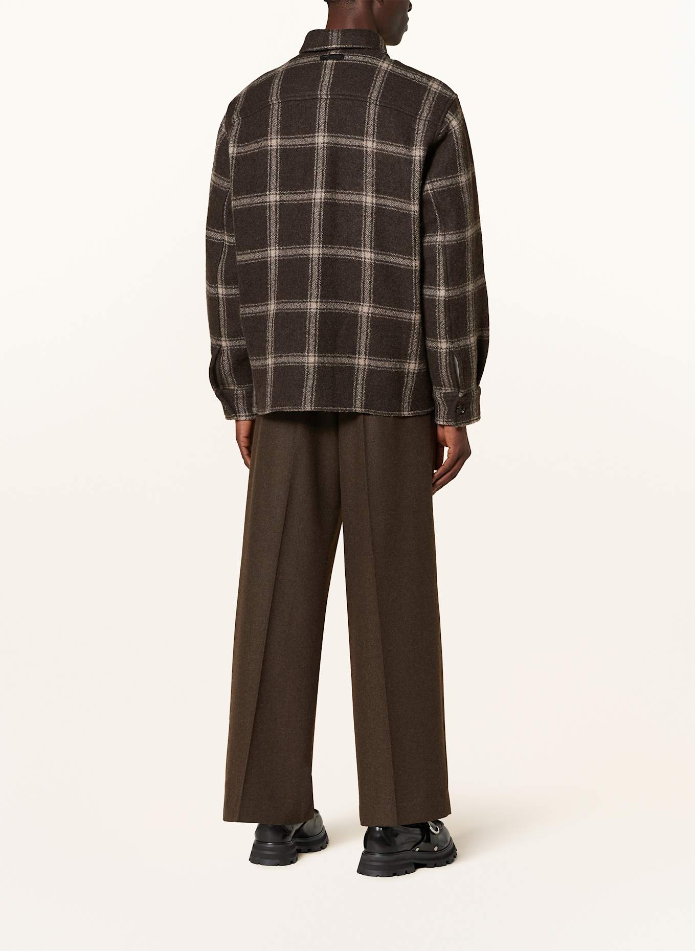 AMI PARIS Overjacket: DUNKELBRAUN / HELLGRAU