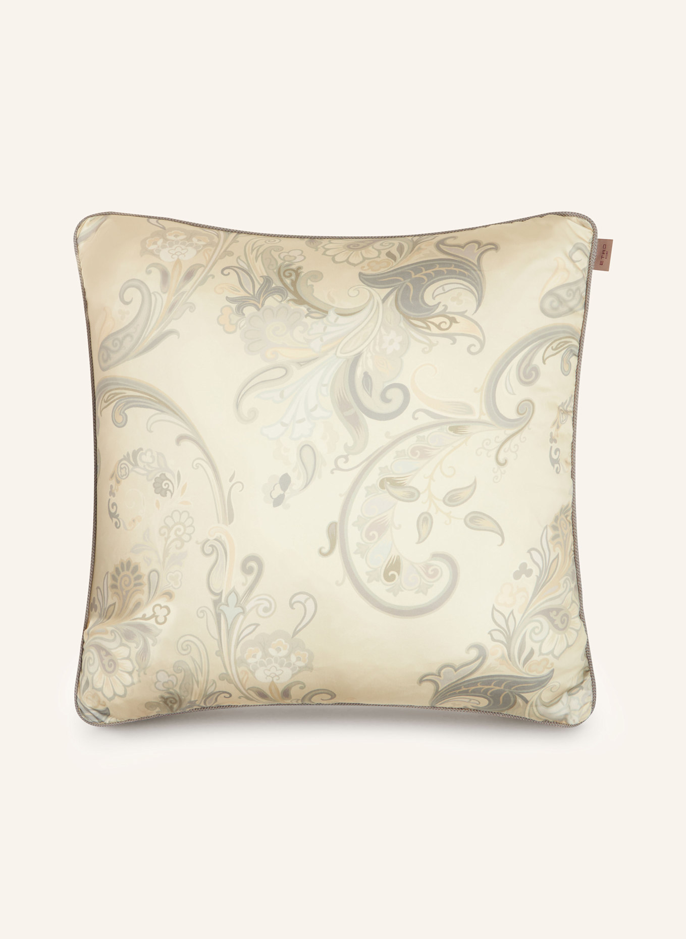 ETRO Home Satin decorative cushions, Color: KHAKI/ LIGHT GREEN (Image 1)