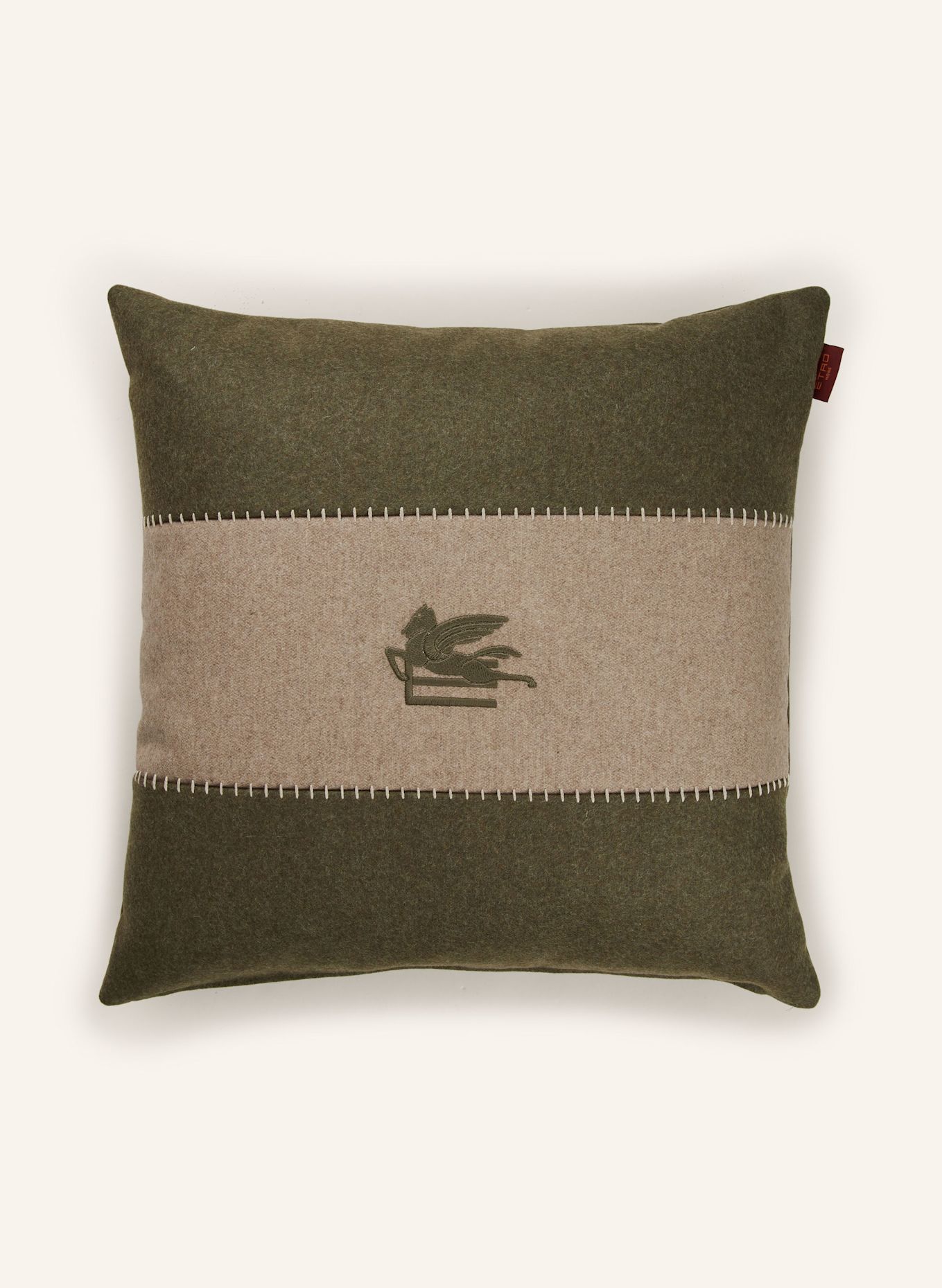 ETRO Home Dekorační polštář, Barva: KHAKI/ KRÉMOVÁ (Obrázek 1)