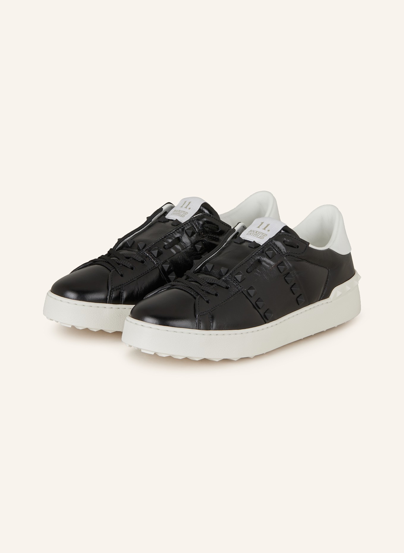 VALENTINO GARAVANI Sneakers ROCKSTUD UNTITLED with rivets in black white