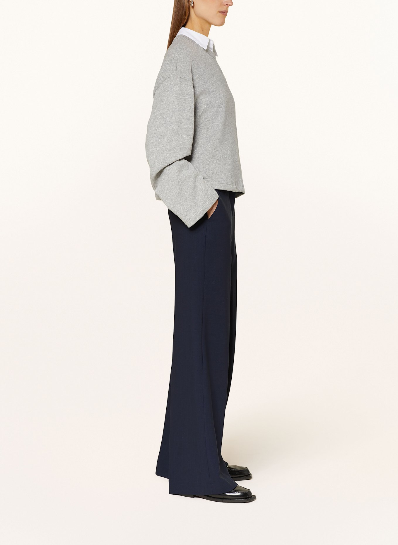 nine:inthe:morning NADIA wide leg trousers, Color: DARK BLUE (Image 4)