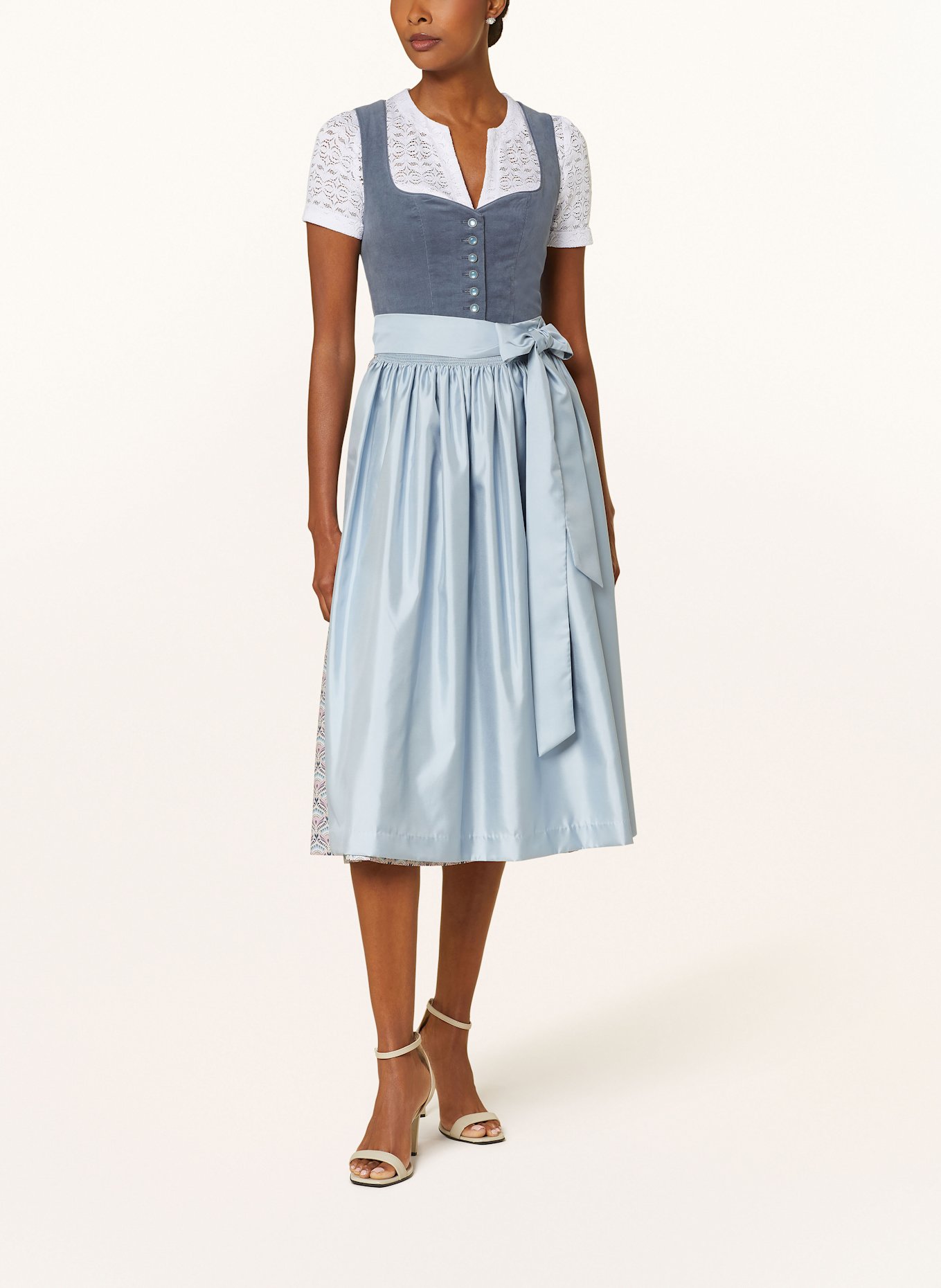 Hammerschmid Dirndl ROTHSEE: BLEU GRIS/ ROSE/ BEIGE