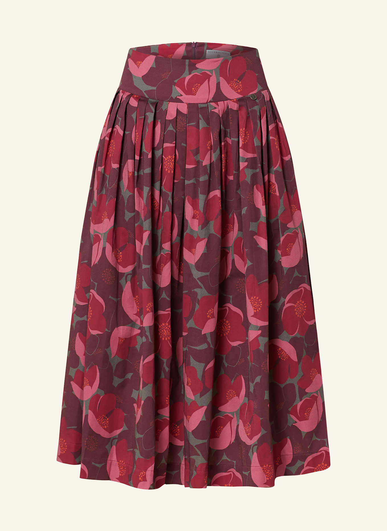 ROCKMACHERIN Trachten skirt KALO, Color: PINK/ DARK RED/ GREEN (Image 1)