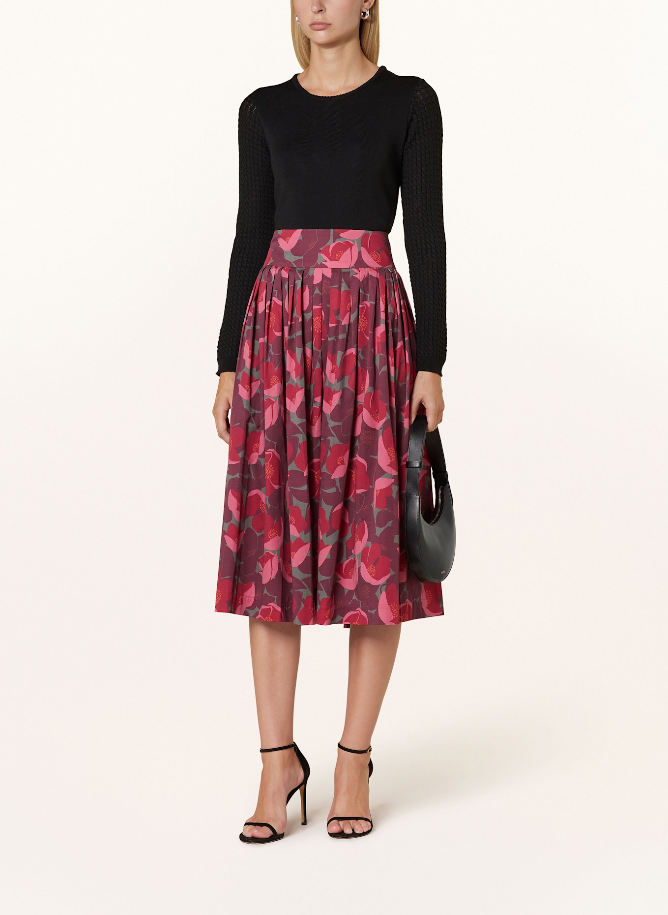 ROCKMACHERIN Trachten skirt KALO, Color: PINK/ DARK RED/ GREEN (Image 2)