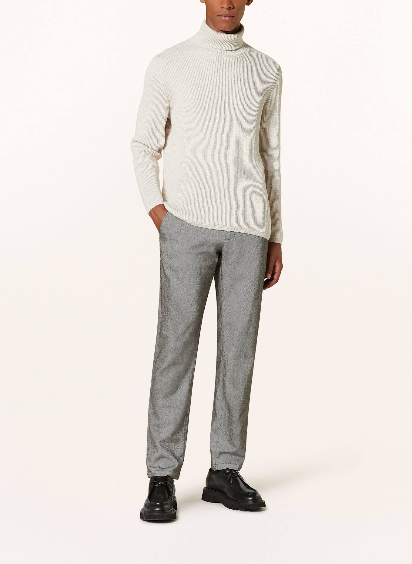 Marc O'Polo Shaped fit chinos with shaping effect, Color: GRAY/ BLACK (Image 2)