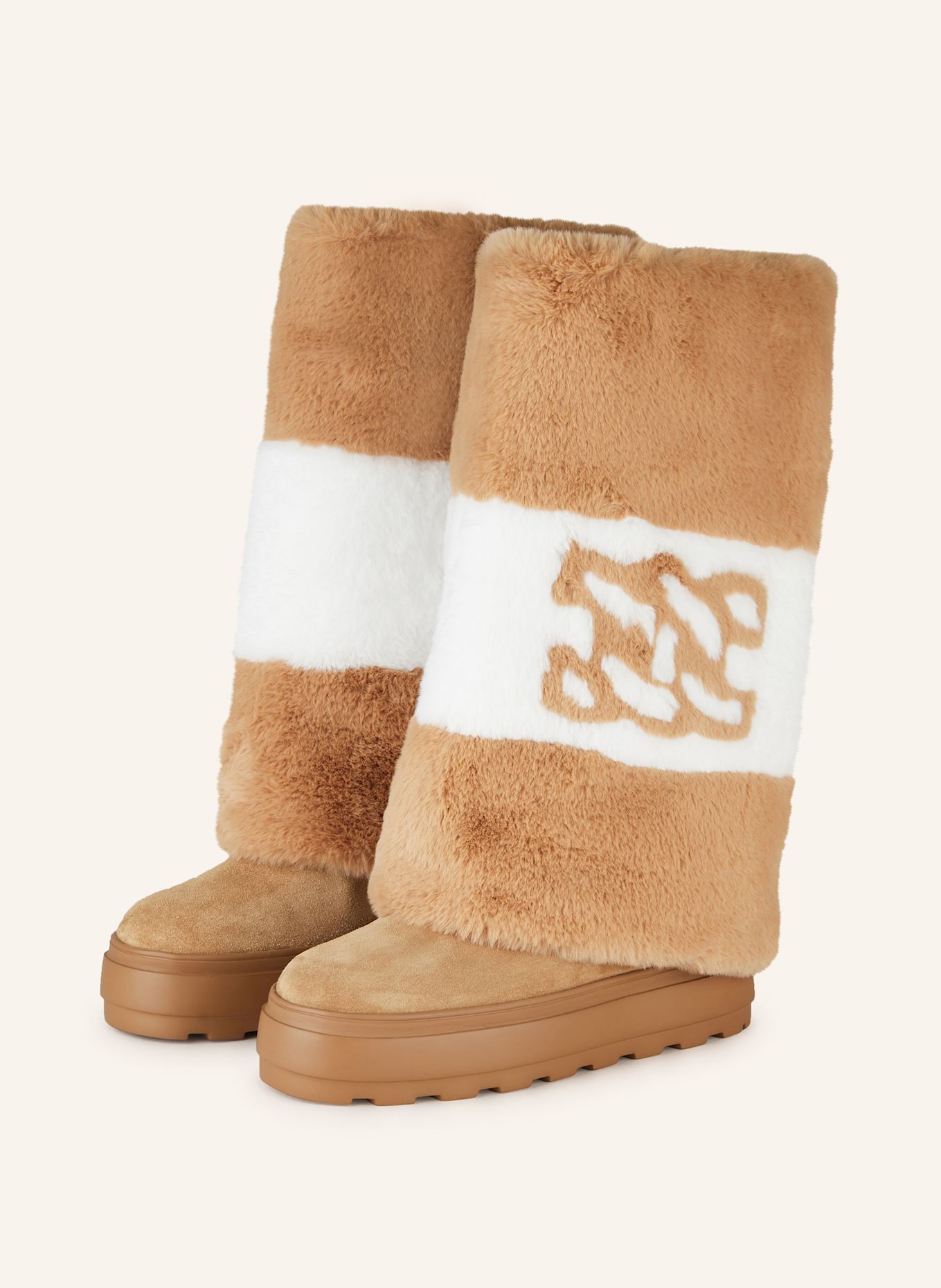 CASADEI Platform boots with faux fur