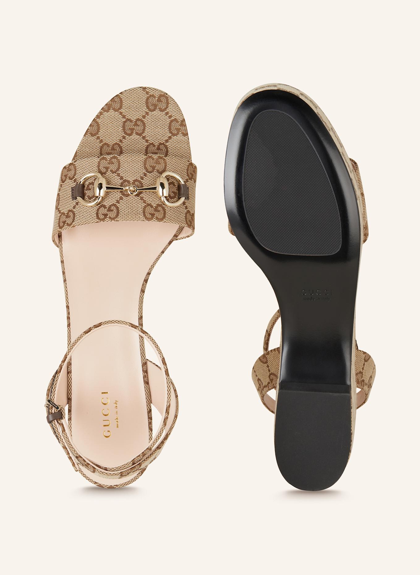 GUCCI Platform sandals in 9741 beige ebony new acer
