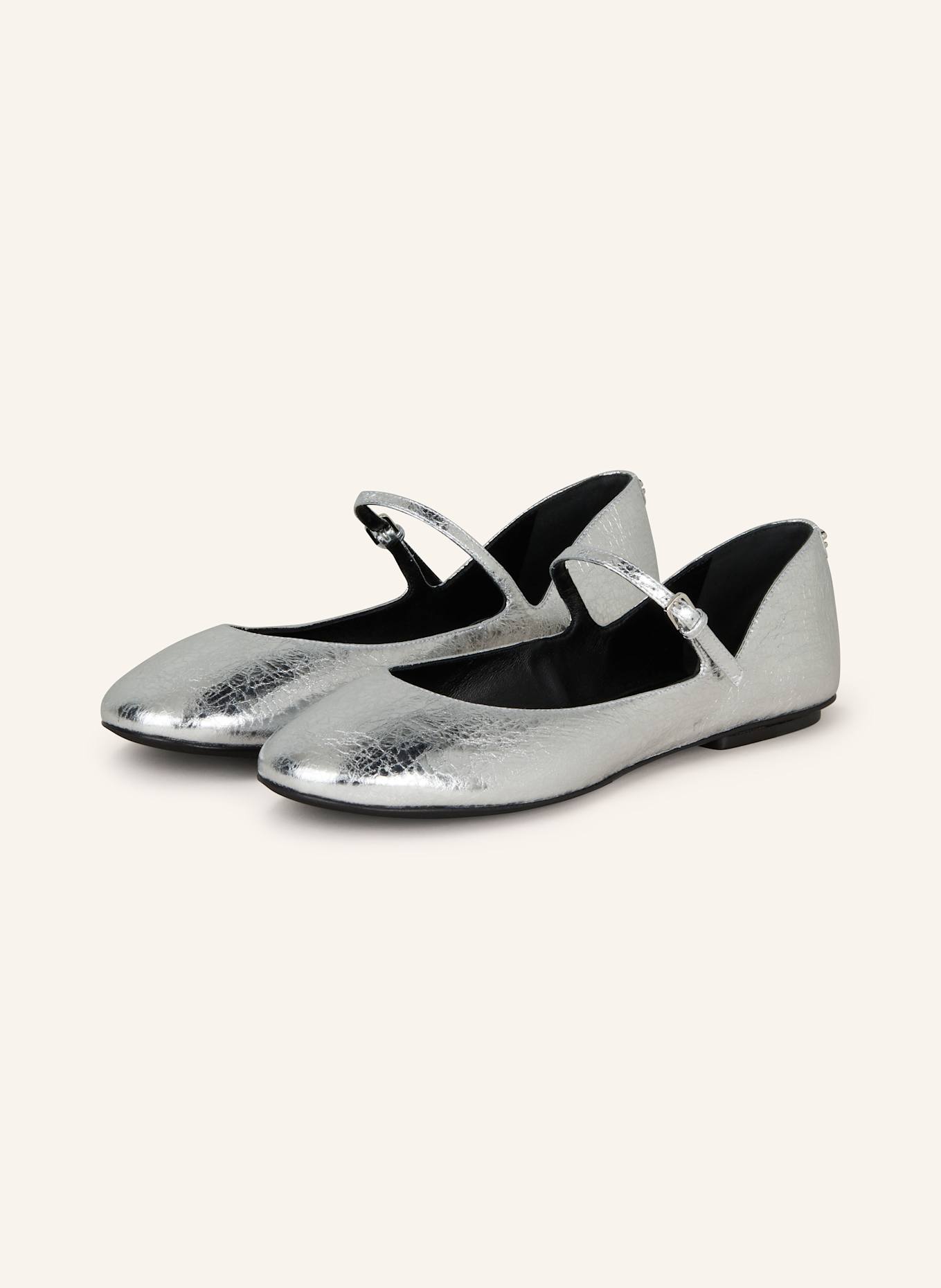 sergio rossi Mary-Jane-Ballerinas: SILBER