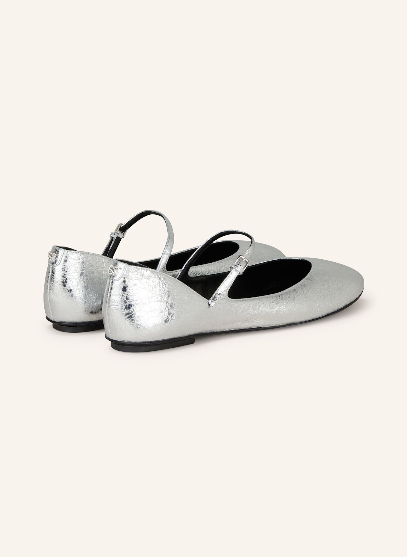 sergio rossi Mary-Jane-Ballerinas: SILBER