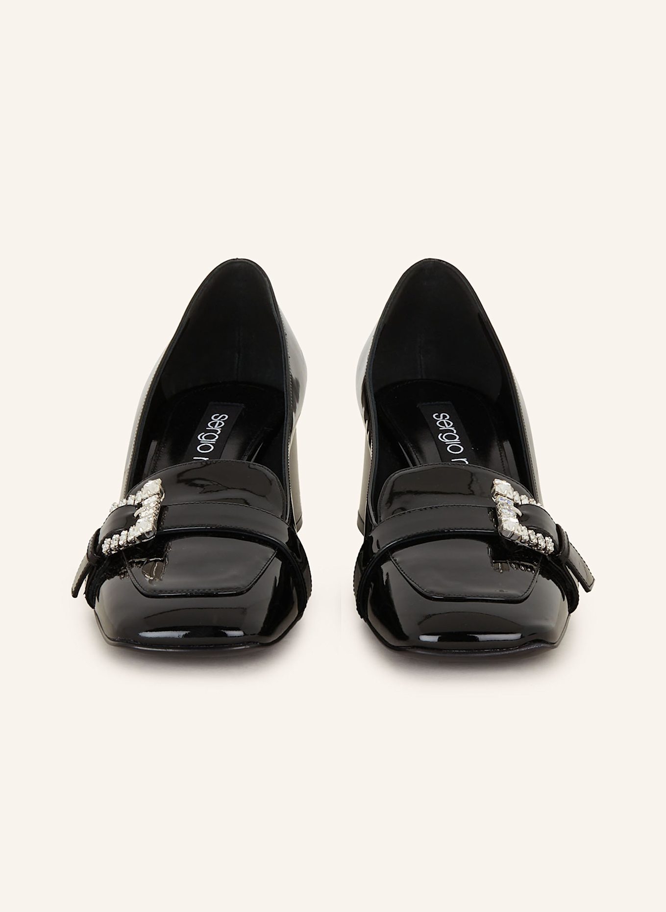 sergio rossi Lack-Pumps PUMP 45 mit Schmucksteinen: SCHWARZ