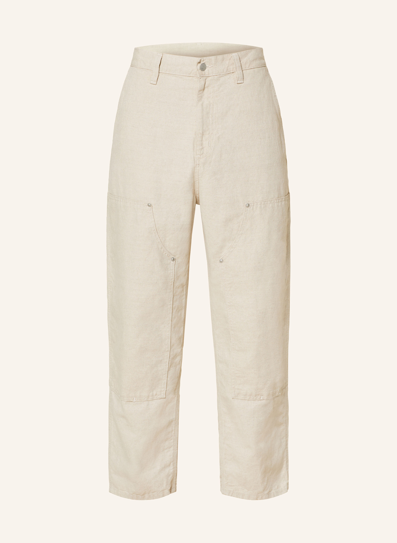 carhartt WIP WALTER regular fit asymmetrical trousers with linen: BEIGE