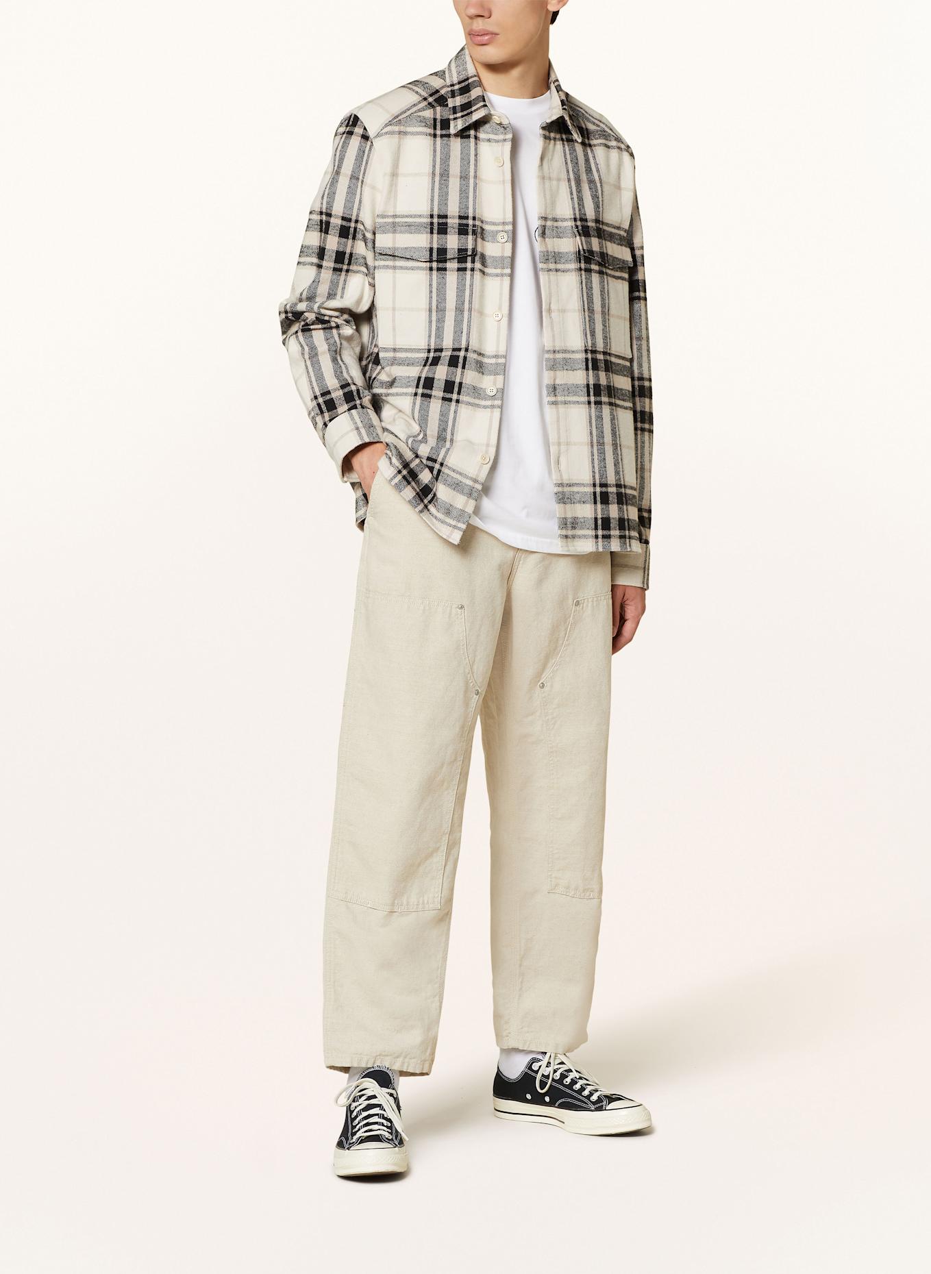 carhartt WIP WALTER regular fit asymmetrical trousers with linen: BEIGE