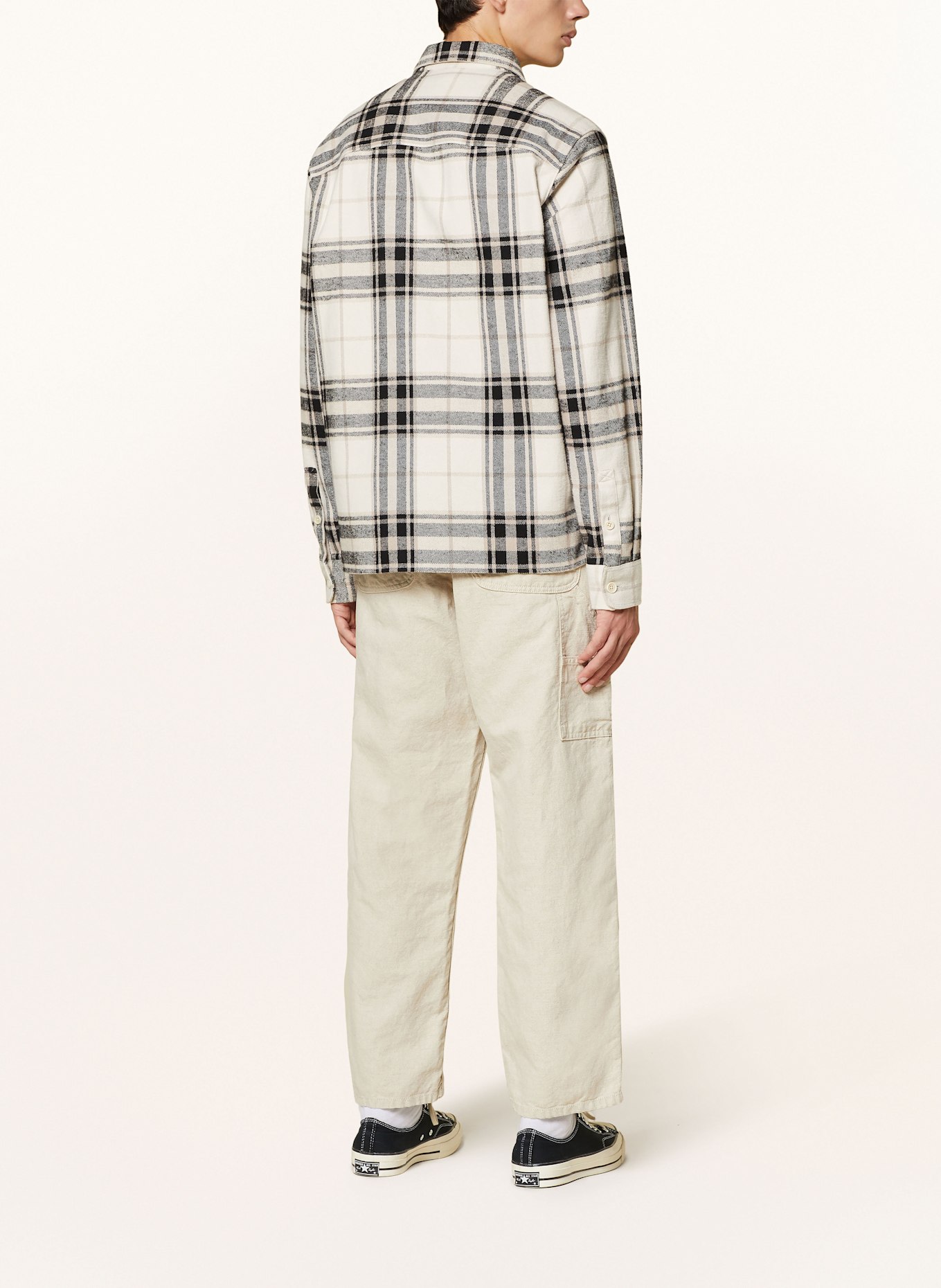 carhartt WIP WALTER regular fit asymmetrical trousers with linen: BEIGE