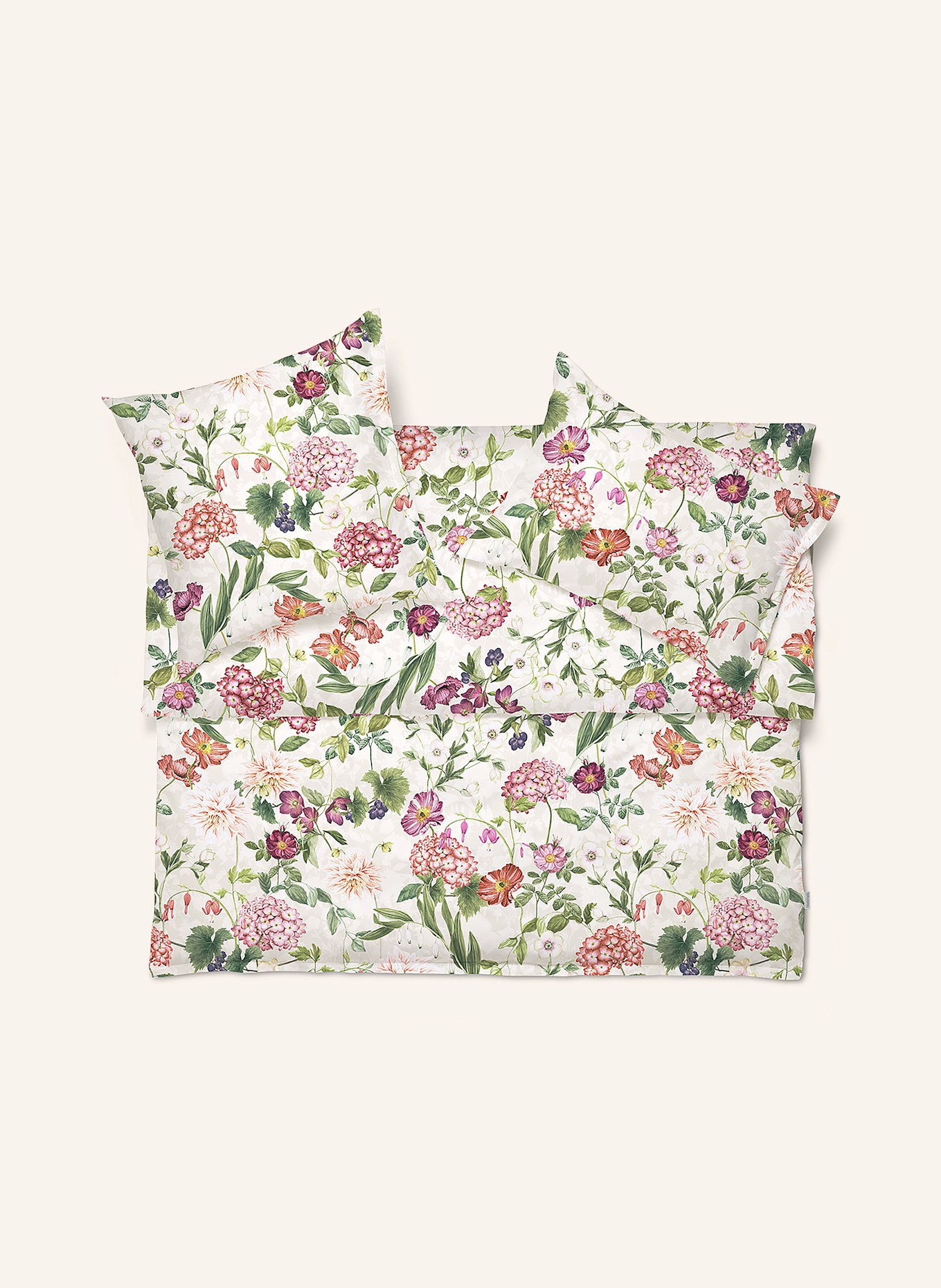SCHLOSSBERG Bettbezug OPHELIA: CREME / ROSA / GRÜN
