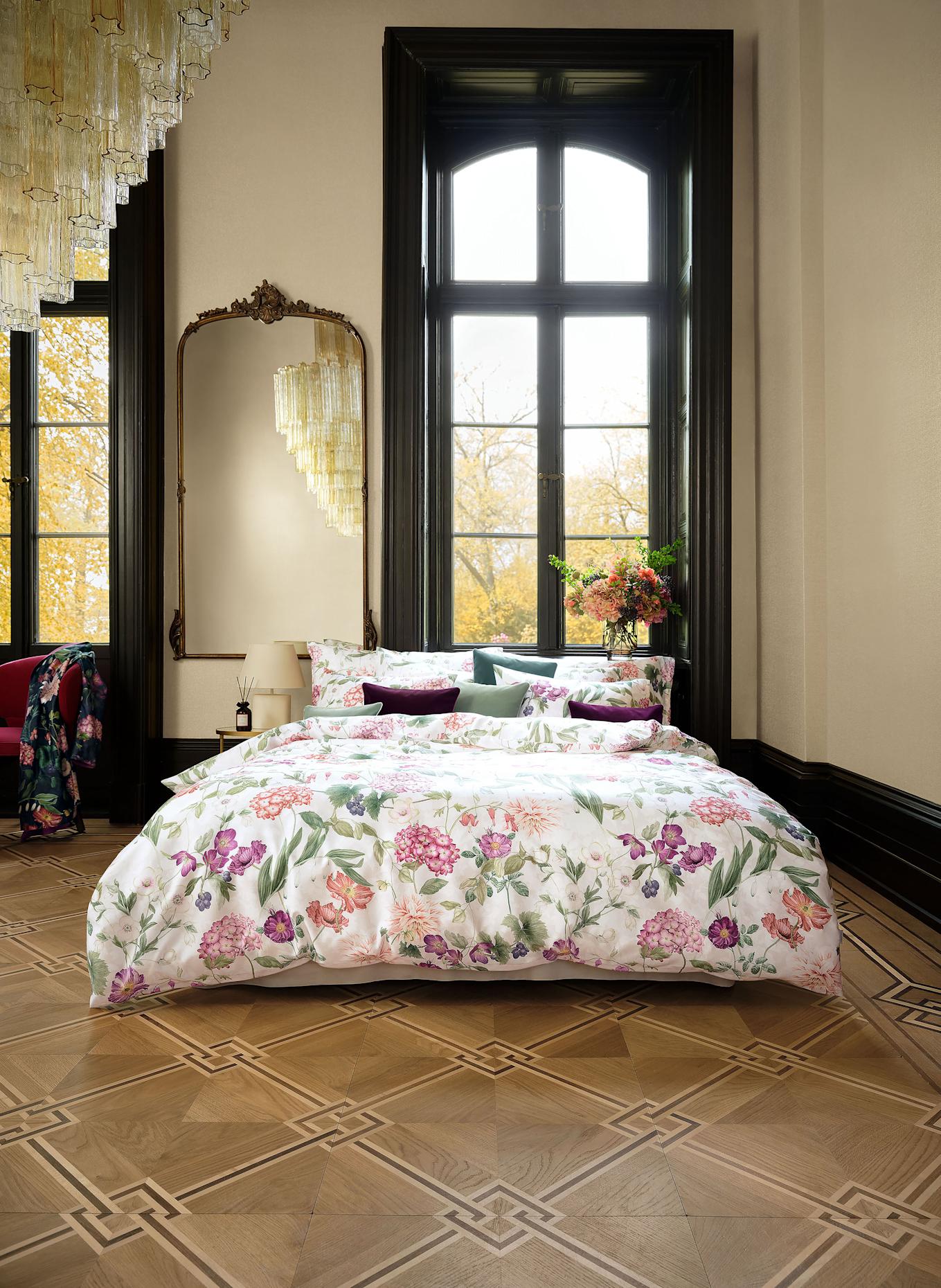 SCHLOSSBERG Bettbezug OPHELIA: CREME / ROSA / GRÜN