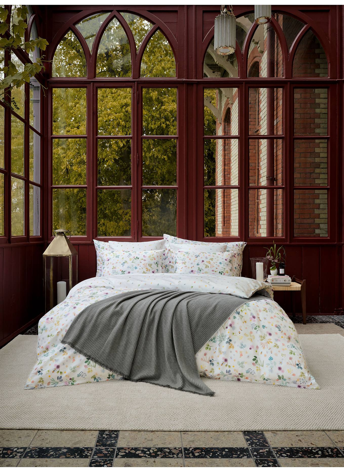 SCHLOSSBERG Bettbezug YLVIE: WEISS/ GRÜN/ ROSA