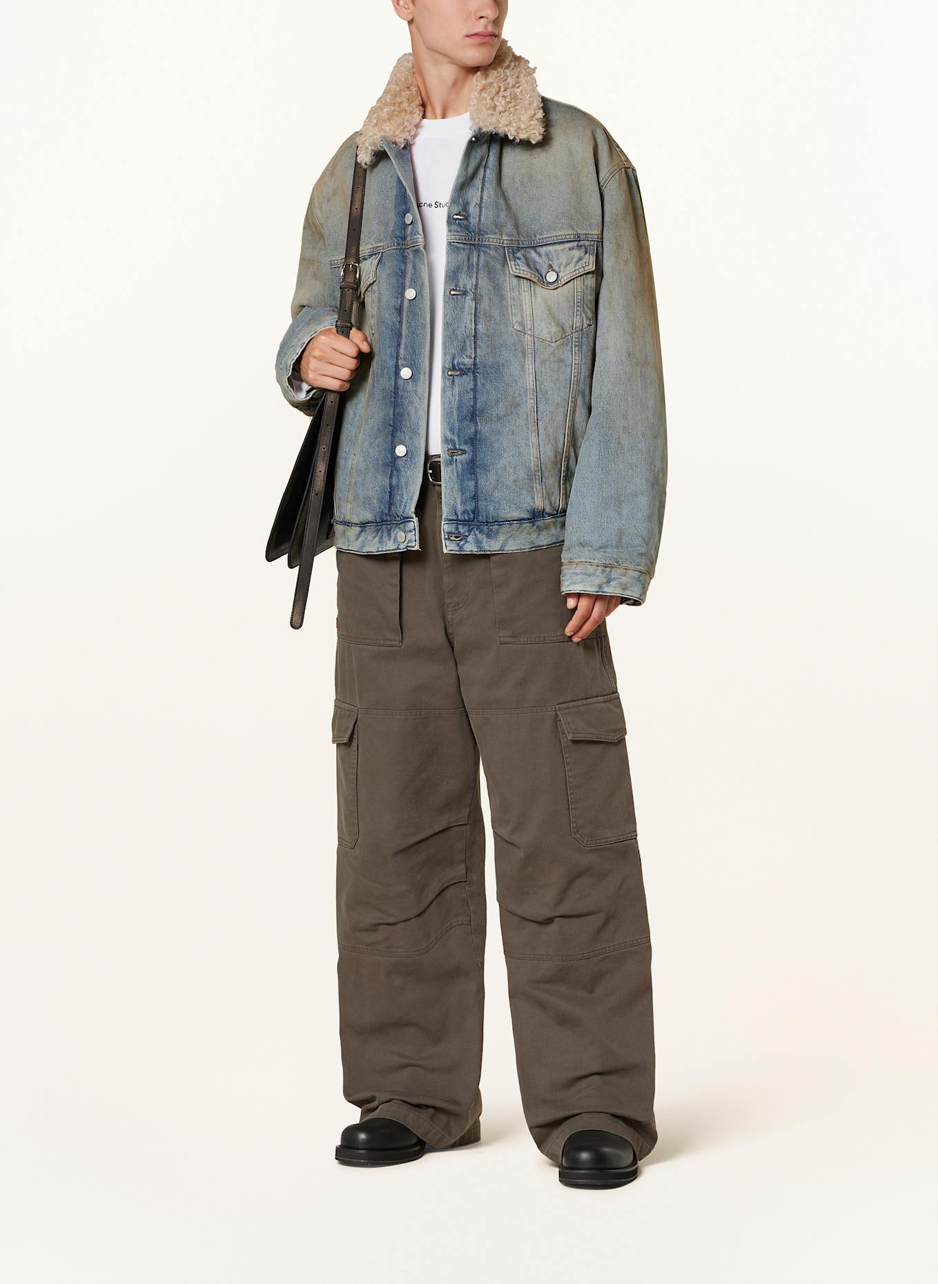 Acne Studios Denim SWEATSHIRT with faux fur, Color: Sportswear Women's Velour Kadın Kahverengi Eşofman Altı (Image 2)