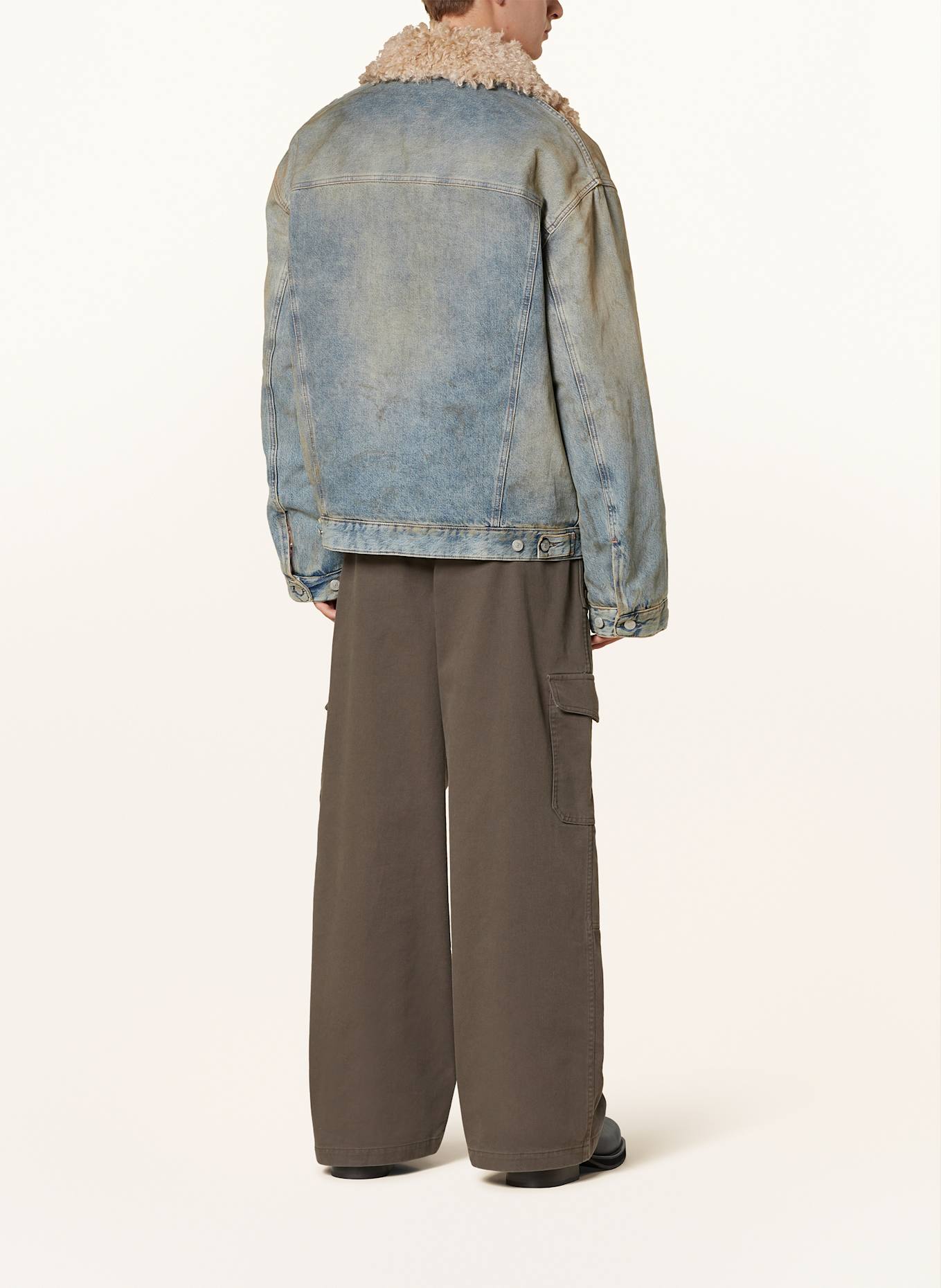 Acne Studios Denim SWEATSHIRT with faux fur, Color: Sportswear Women's Velour Kadın Kahverengi Eşofman Altı (Image 3)