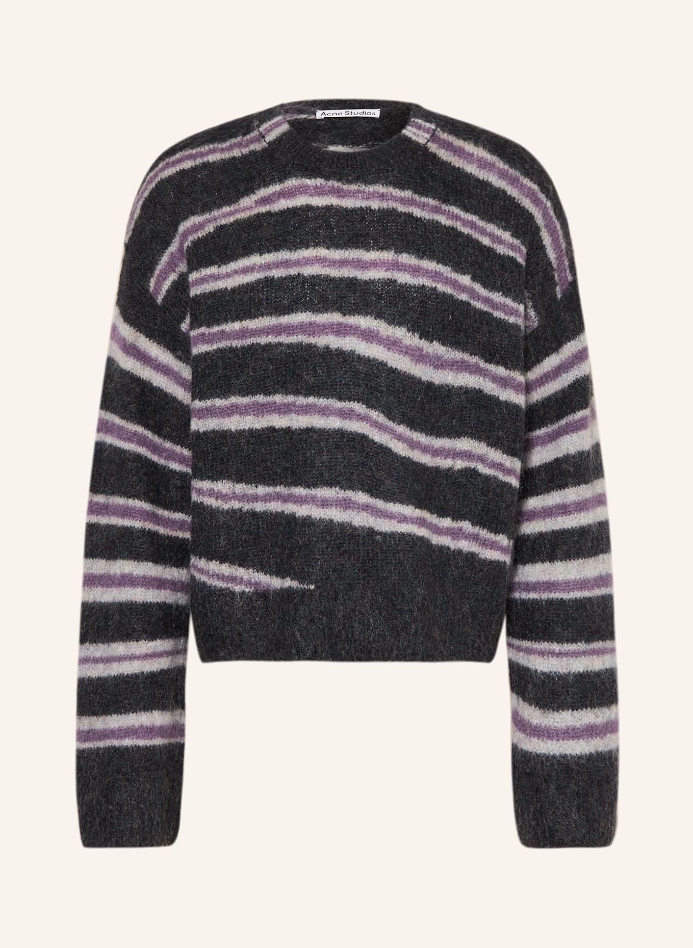 Acne Studios Sweter: CZIEMNOSZARY / JASNOCZARY / LILA