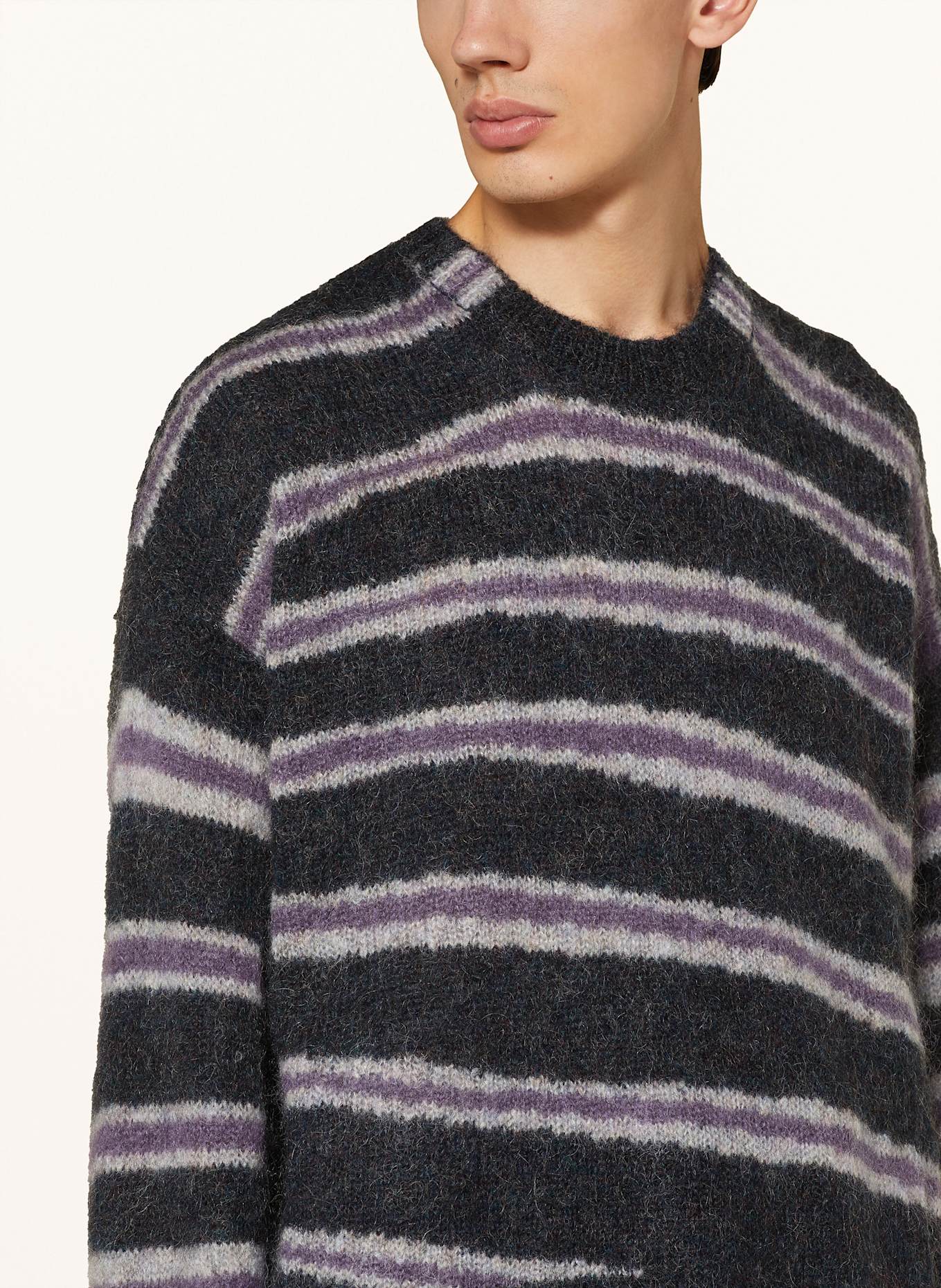 Acne Studios Sweter: CZIEMNOSZARY / JASNOCZARY / LILA