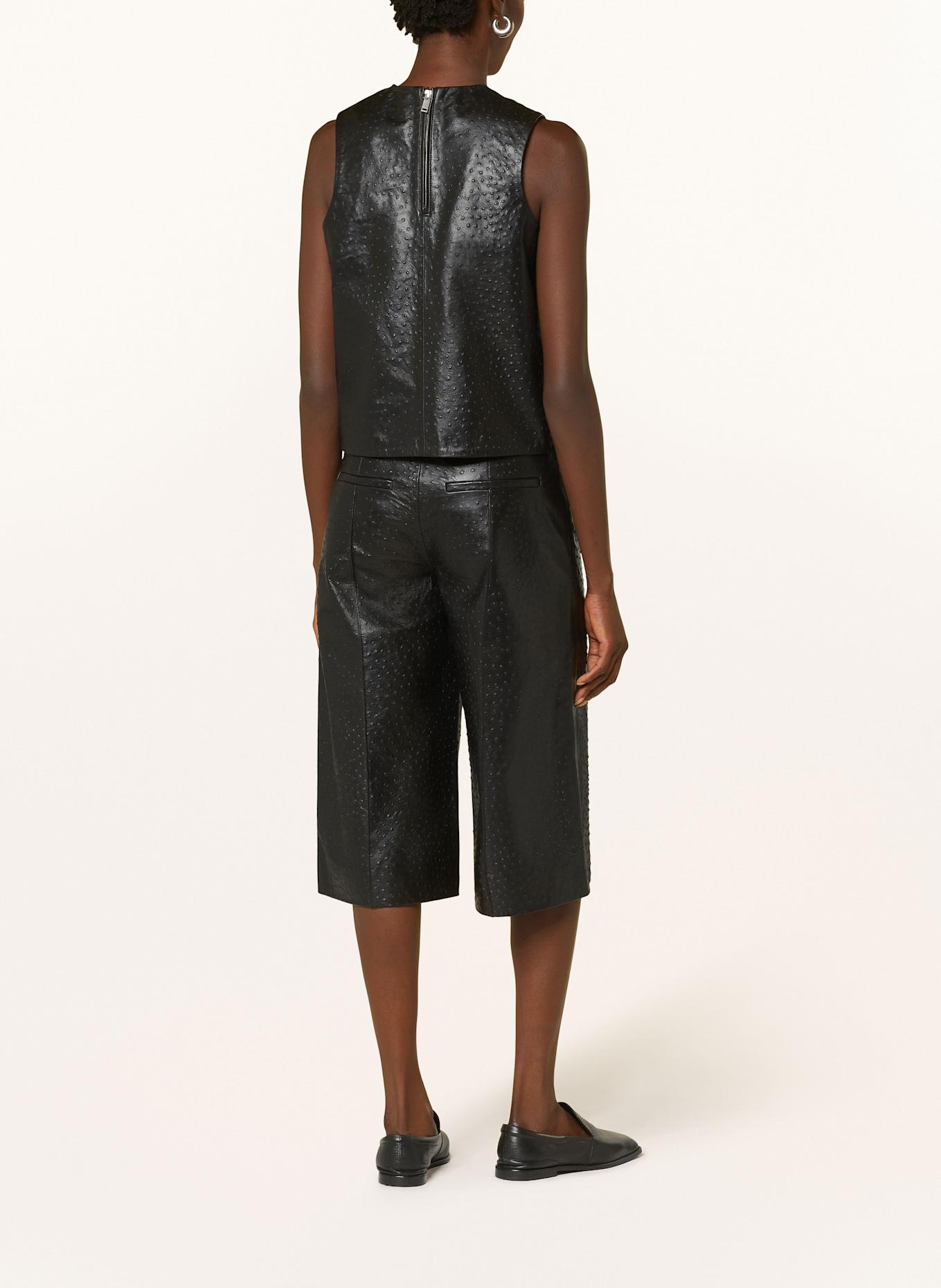 REMAIN 3/4-Hose aus Leder: SCHWARZ