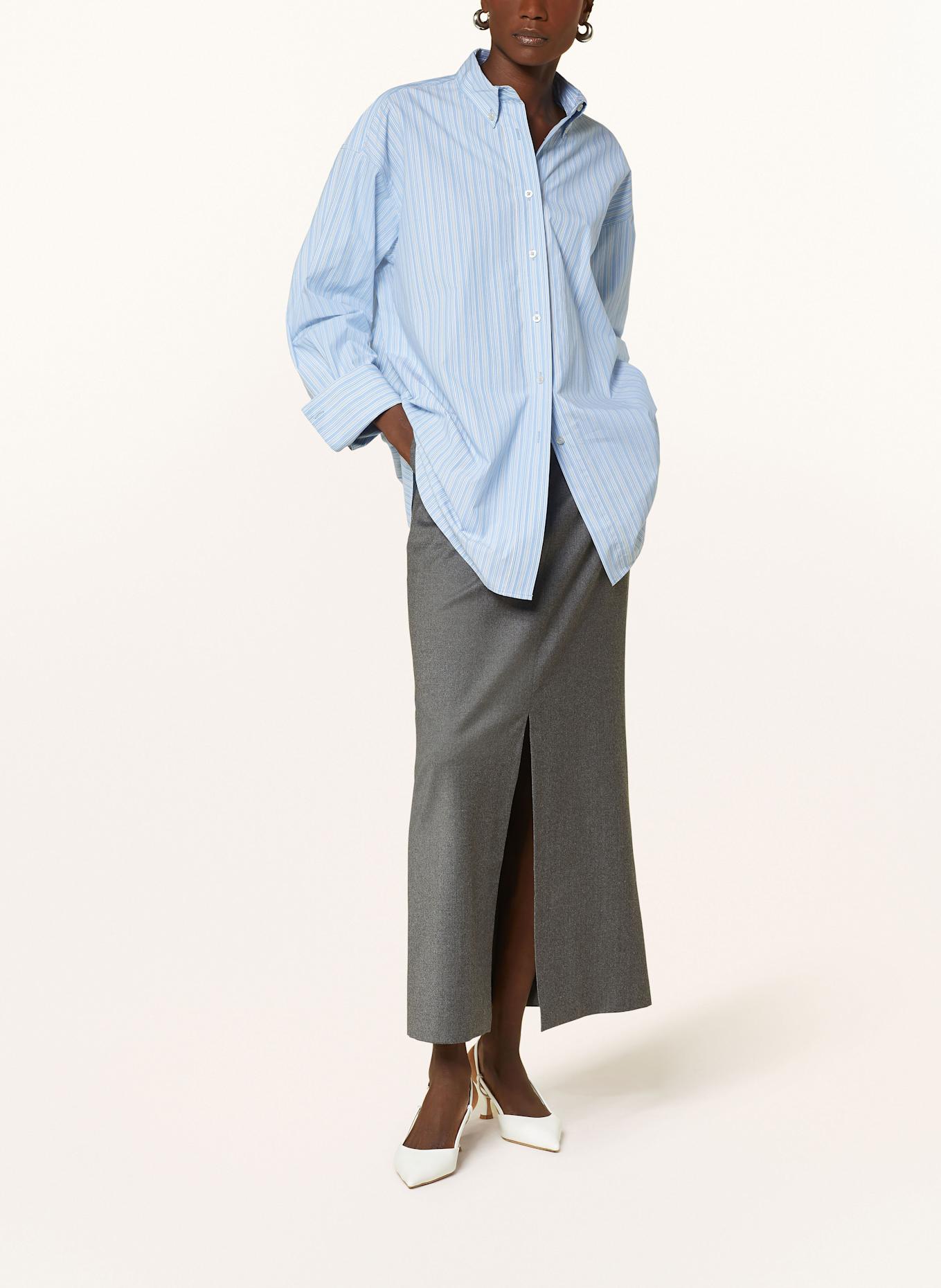 REMAIN Oversized shirt blouse, Color: LIGHT BLUE/ WHITE/ COGNAC (Image 2)