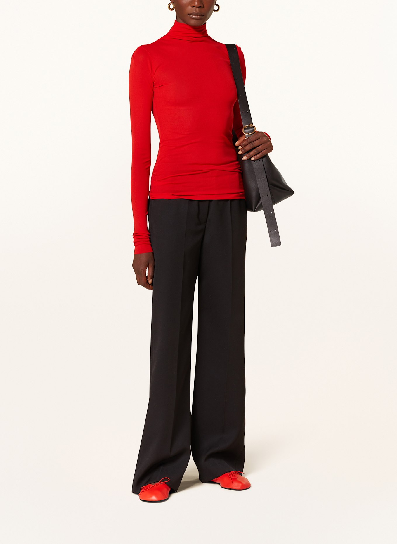 JIL SANDER Long sleeve shirt in silk: RED