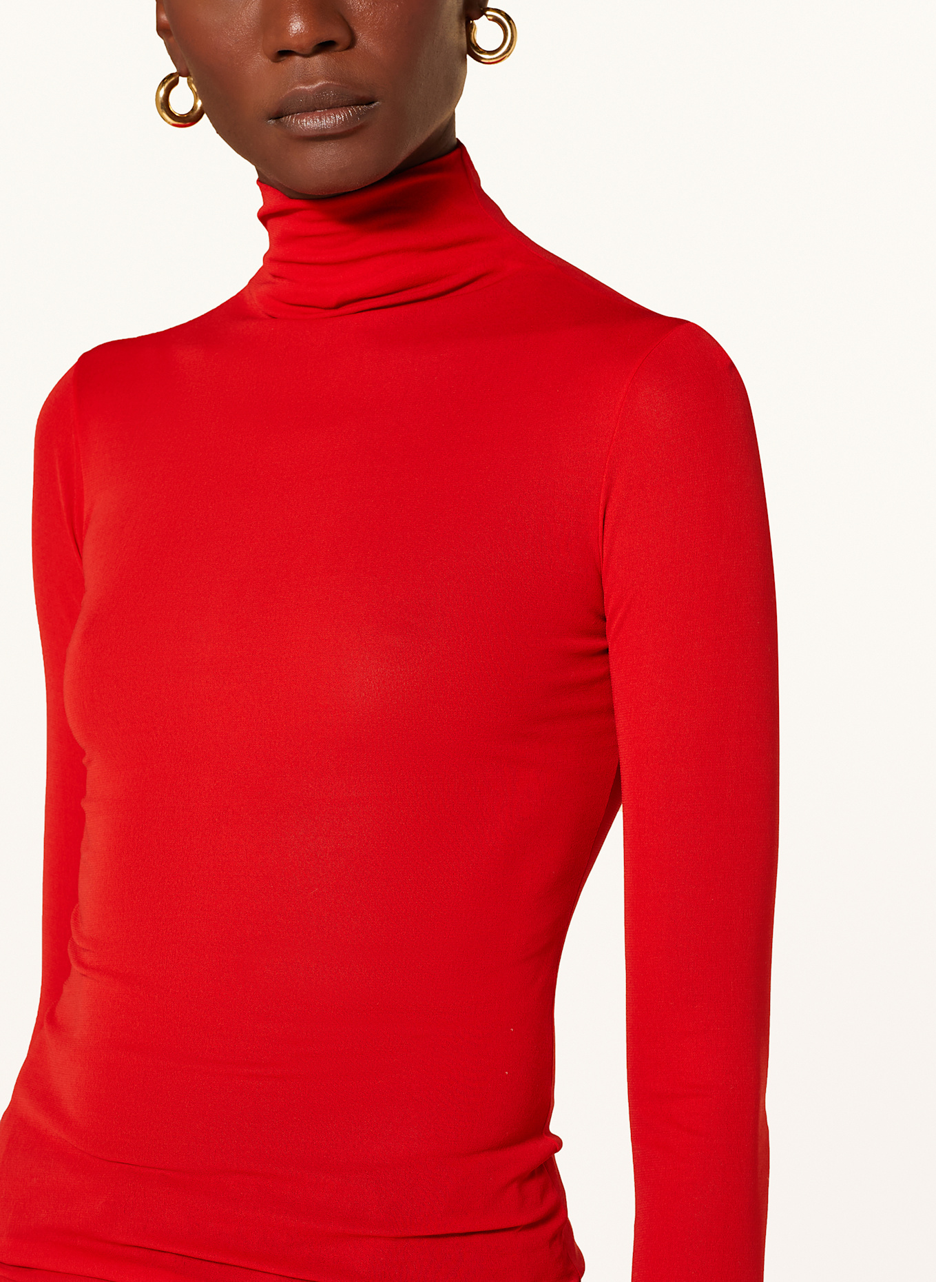 JIL SANDER Long sleeve shirt in silk: RED