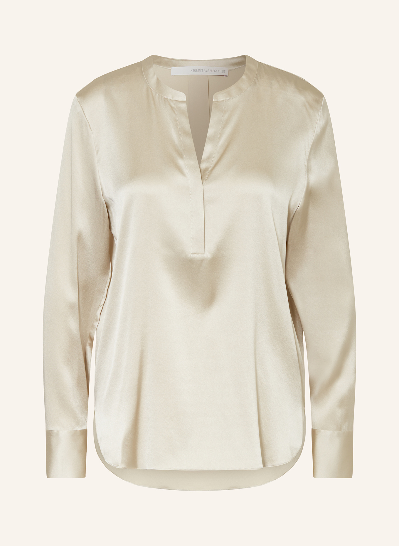 HERZEN'S ANGELEGENHEIT Shirt blouse in silk, Color: LIGHT GRAY (Image 1)