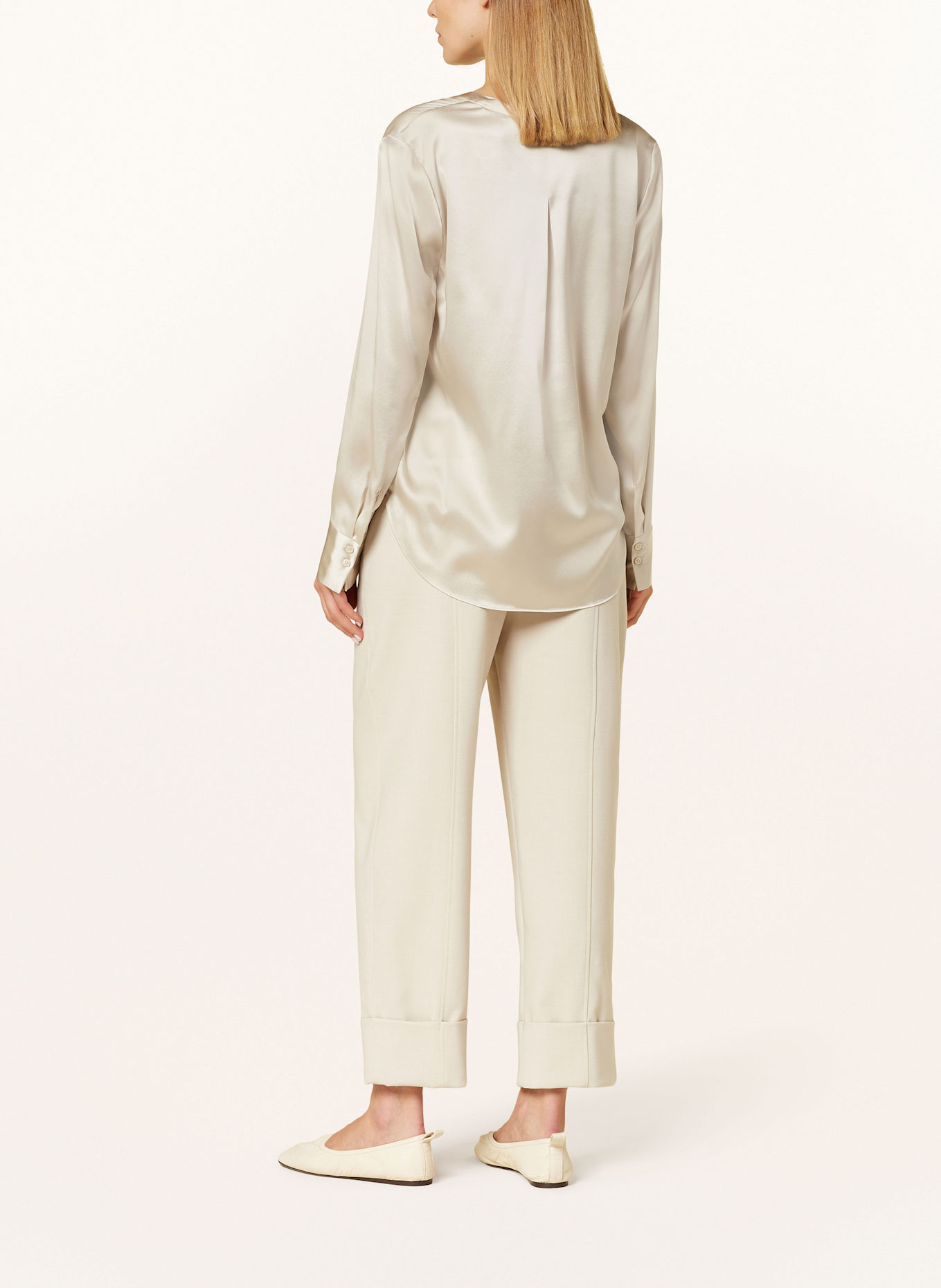 HERZEN'S ANGELEGENHEIT Shirt blouse in silk, Color: LIGHT GRAY (Image 3)