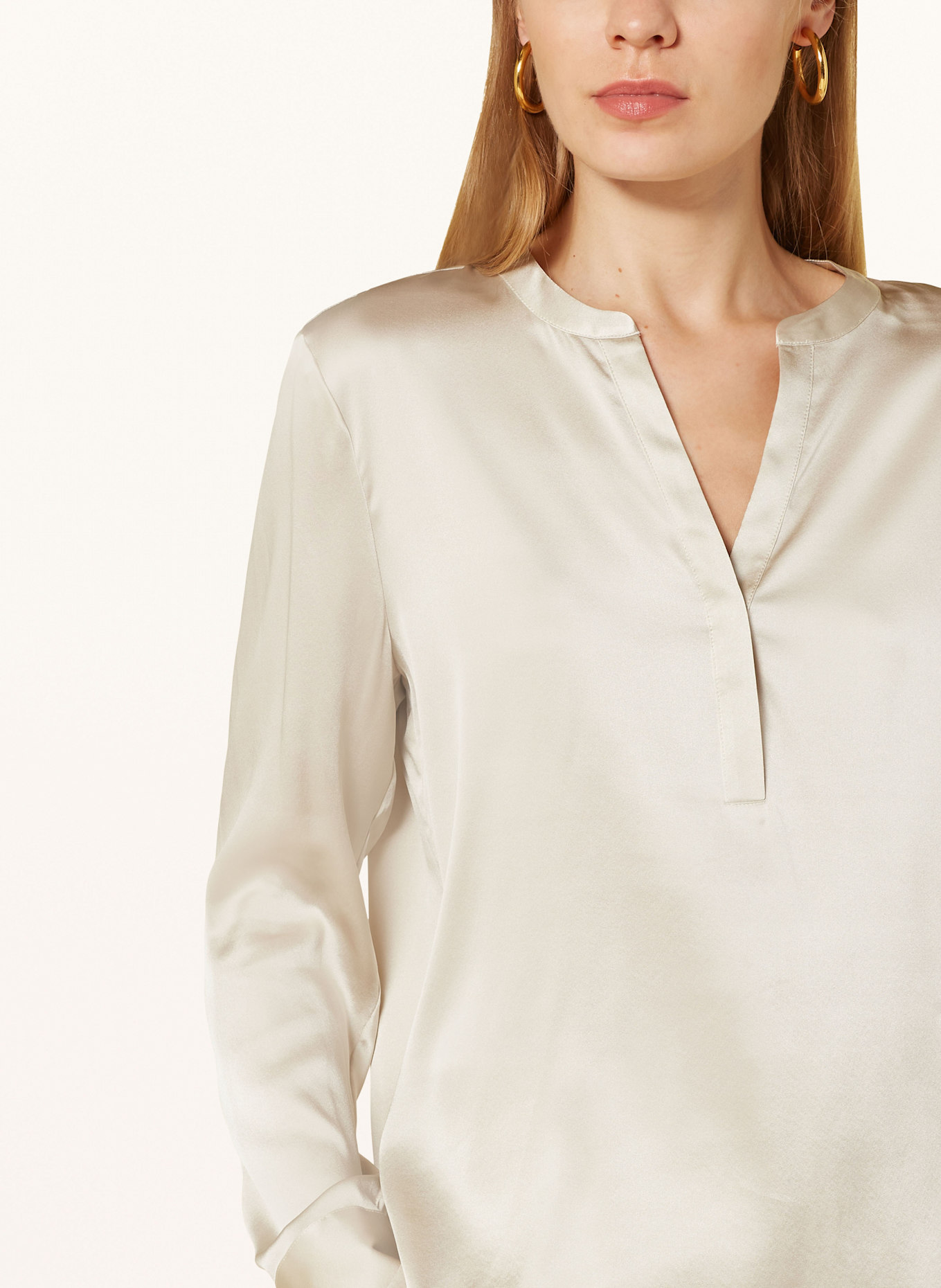 HERZEN'S ANGELEGENHEIT Shirt blouse in silk, Color: LIGHT GRAY (Image 4)