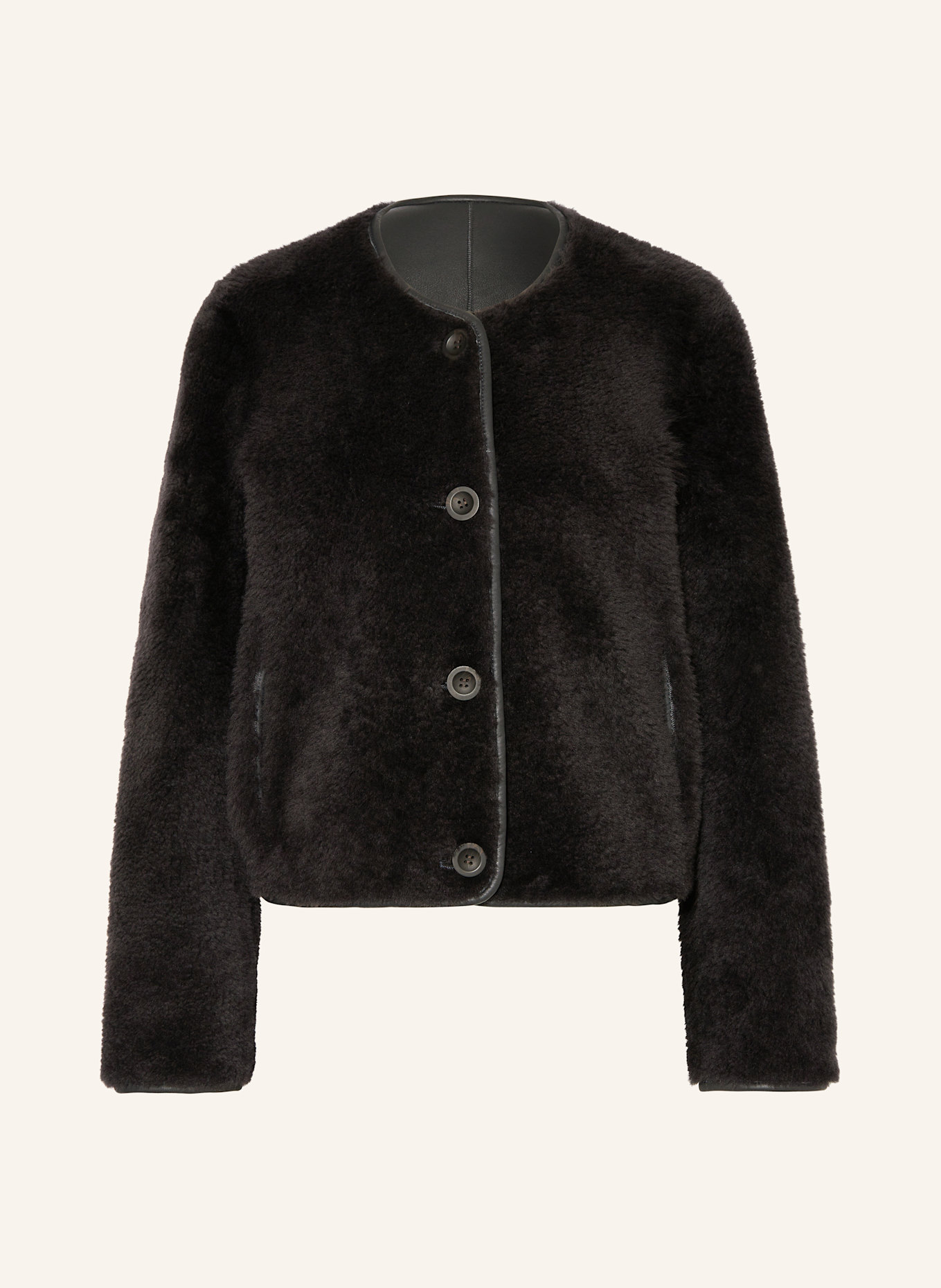 MRS & HUGS Lederjacke zum Wenden: SCHWARZ