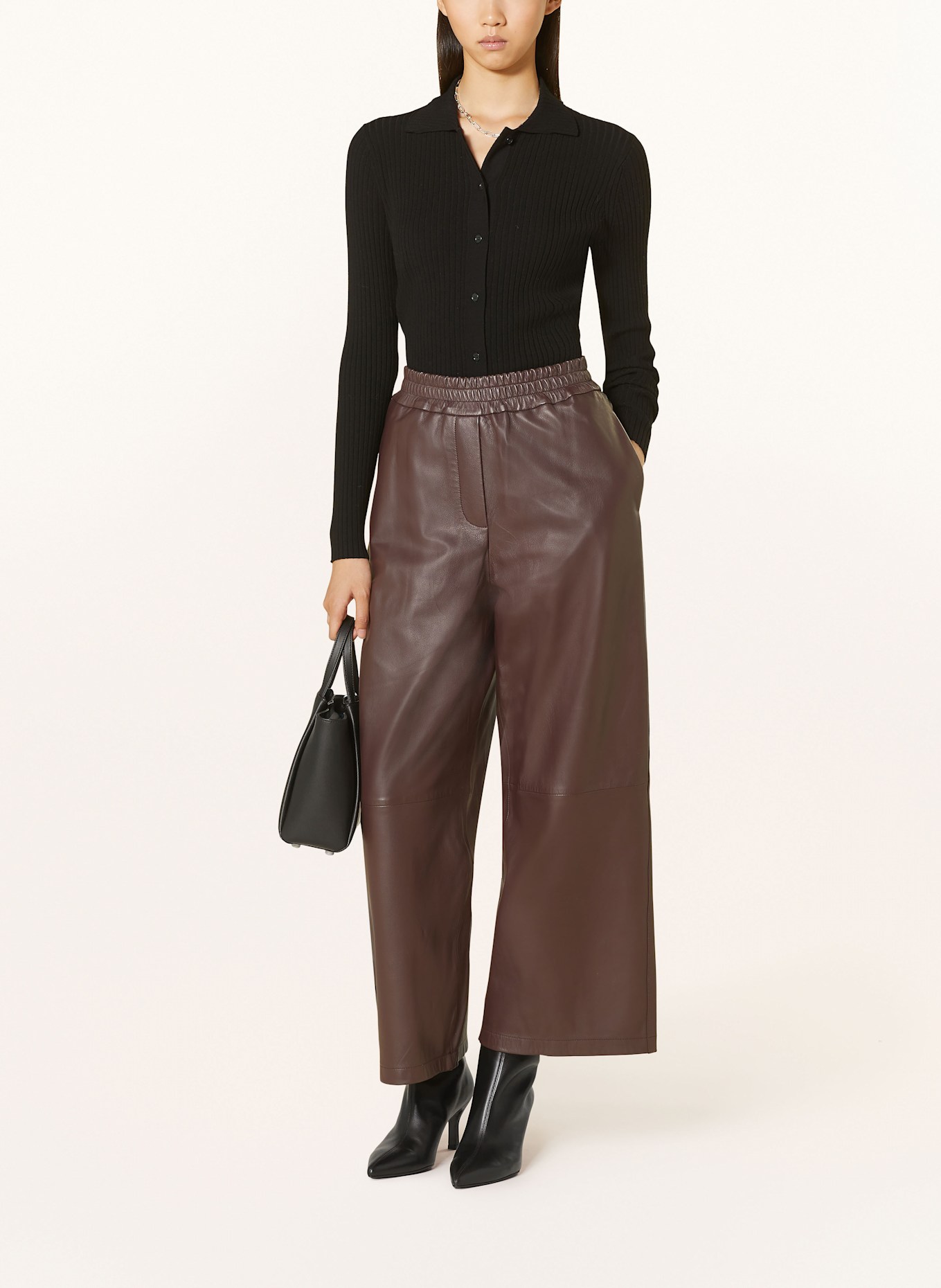 MRS & HUGS Lederhose: DUNKELROT