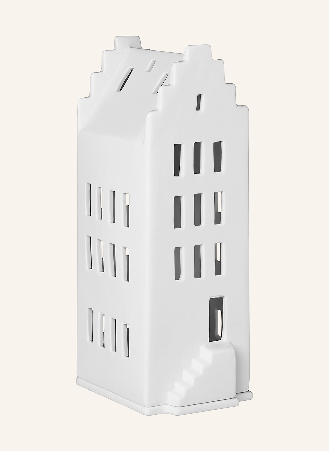 RÄDER Dekofigur LICHTHAUS GIEBELDACH mit Teelichthalter: WEISS