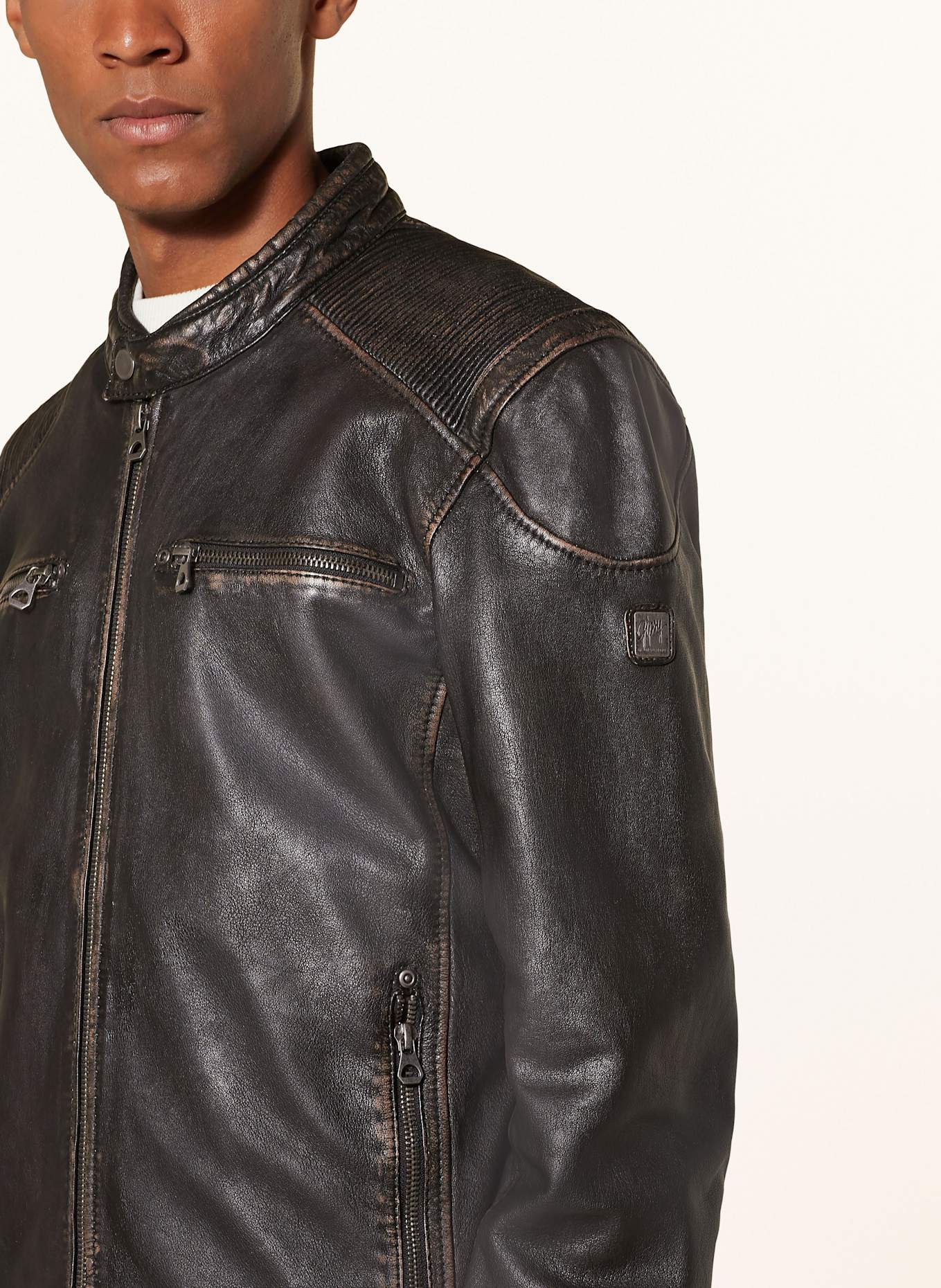 gipsy Leather jacket GMDERRAN2 in dark gray