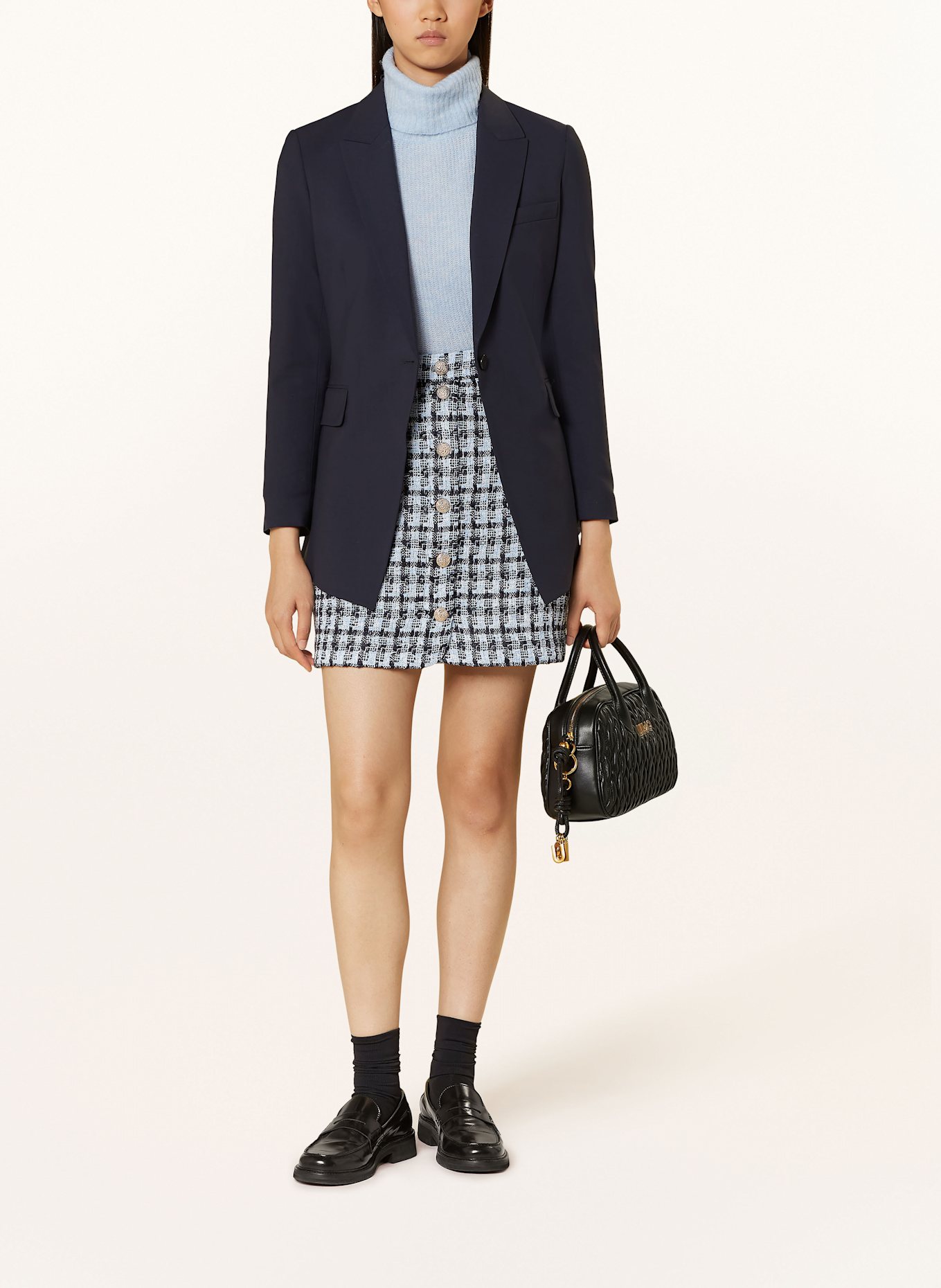 Y.A.S. Spódnica z tweedu: GRANATOWY / JASNONIEBIESKI / BIAŁY