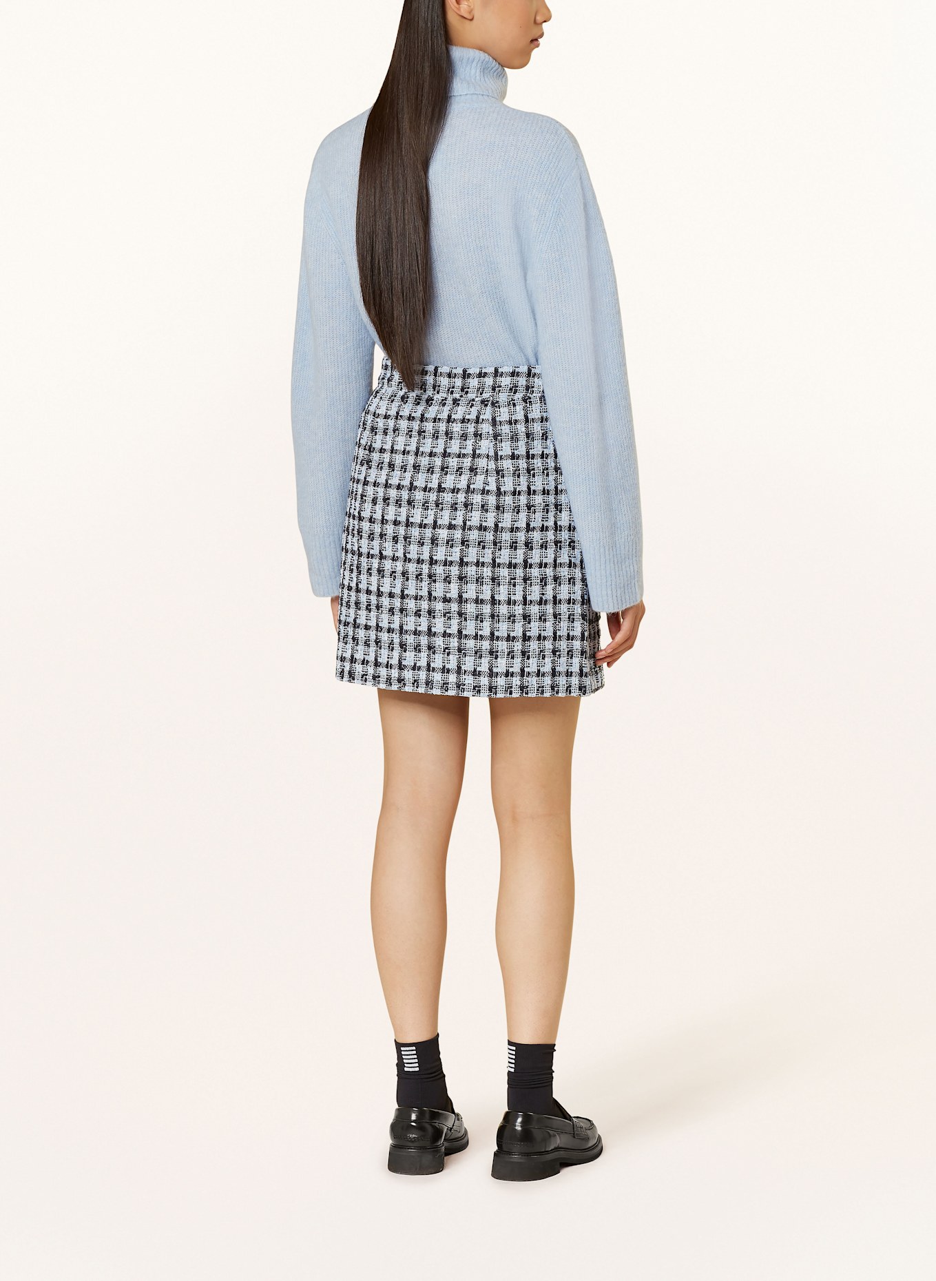 Y.A.S. Spódnica z tweedu: GRANATOWY / JASNONIEBIESKI / BIAŁY