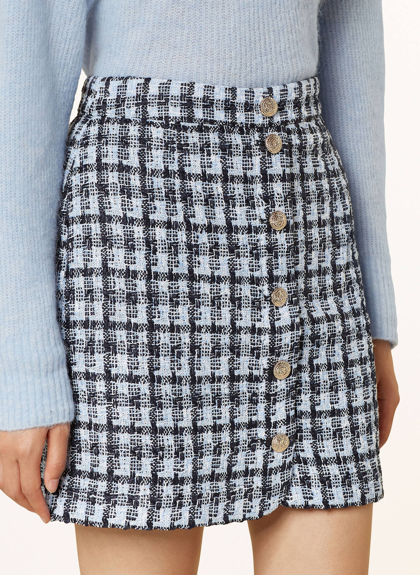 Y.A.S. Spódnica z tweedu: GRANATOWY / JASNONIEBIESKI / BIAŁY