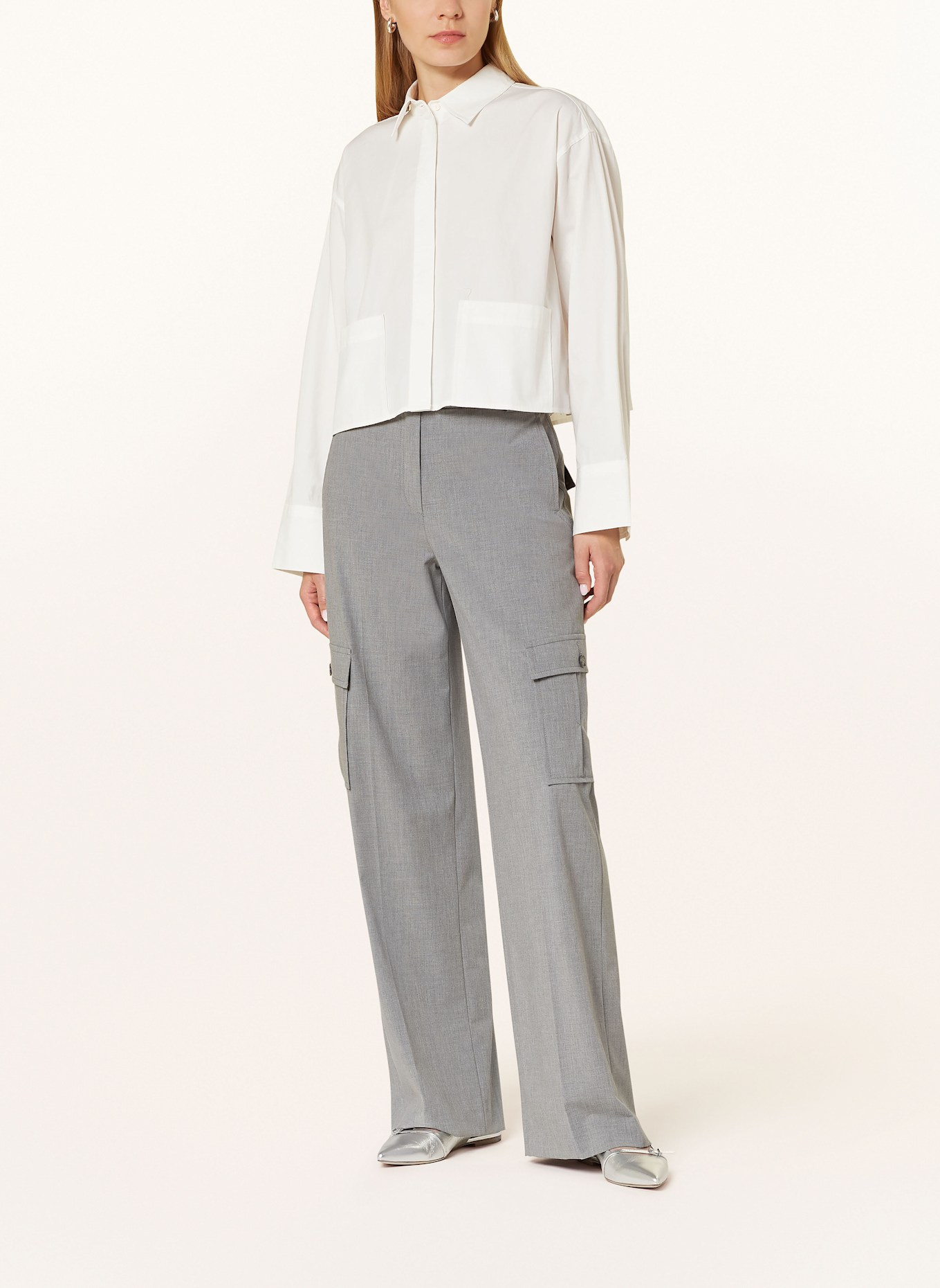 Y.A.S. Cropped-Hemdbluse: WEISS