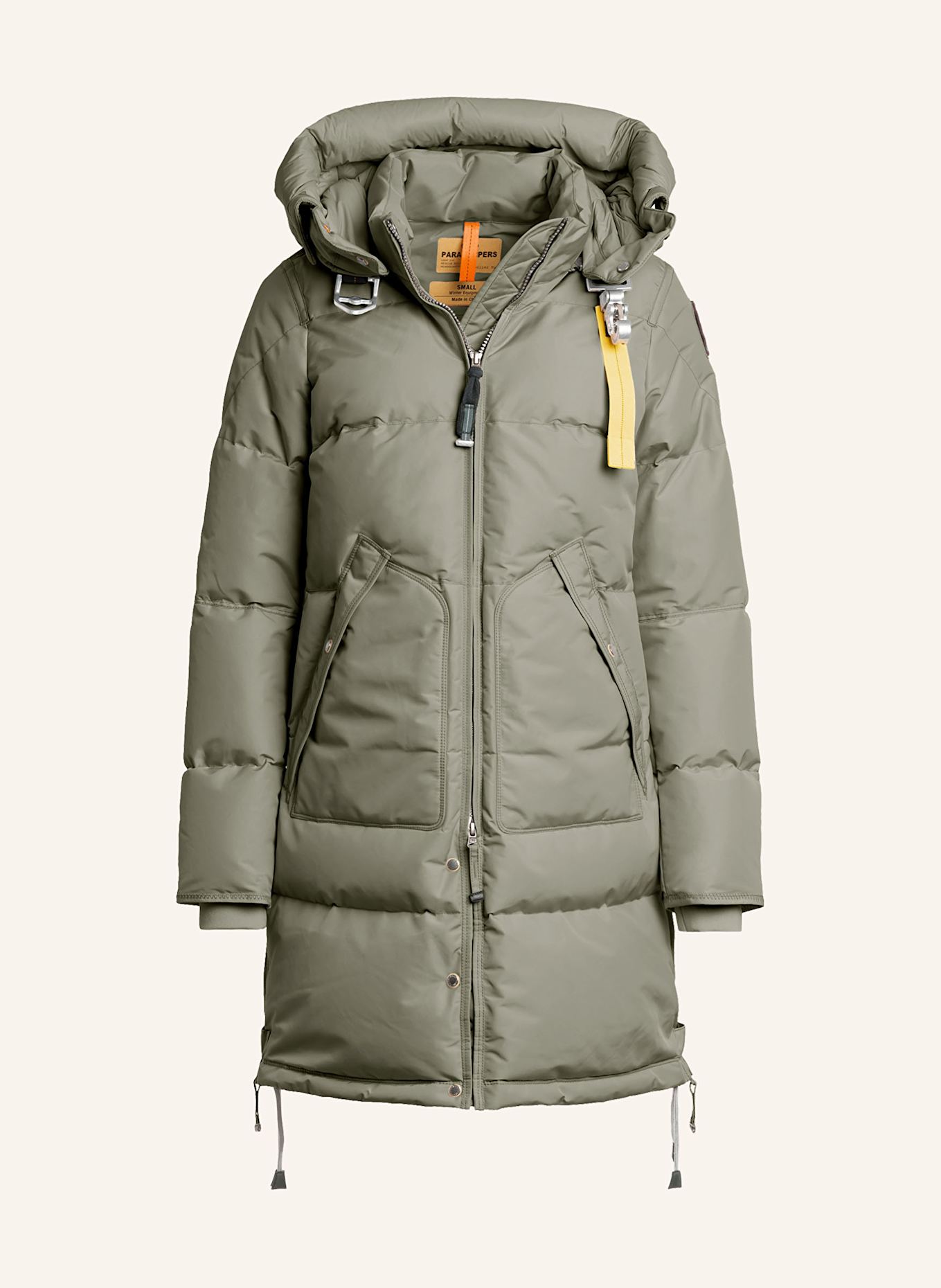 PARAJUMPERS Down coat LONG BEAR with detachable hood: LIGHT GREEN